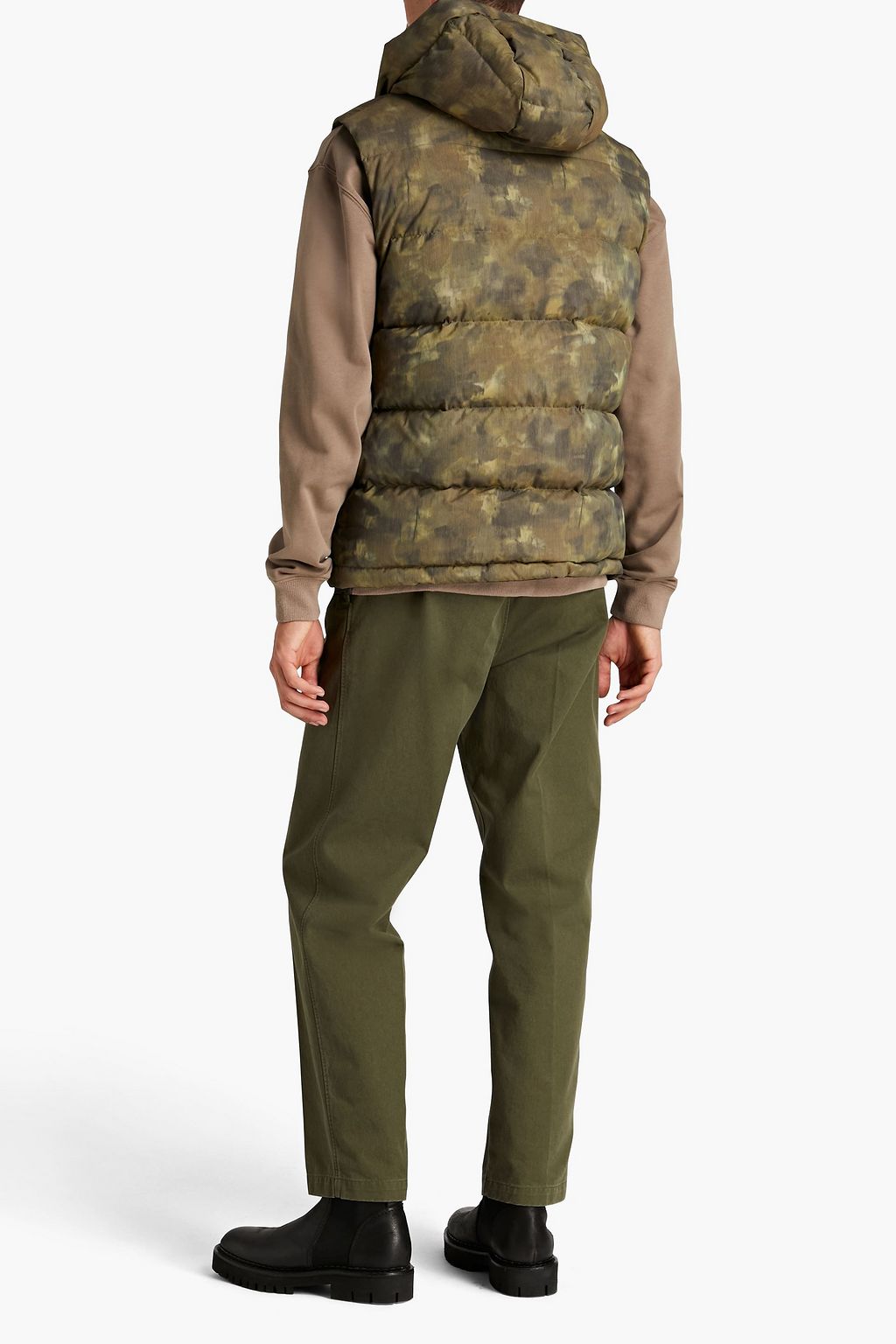 EMPORIO ARMANI Quilted camouflage shell down jacket