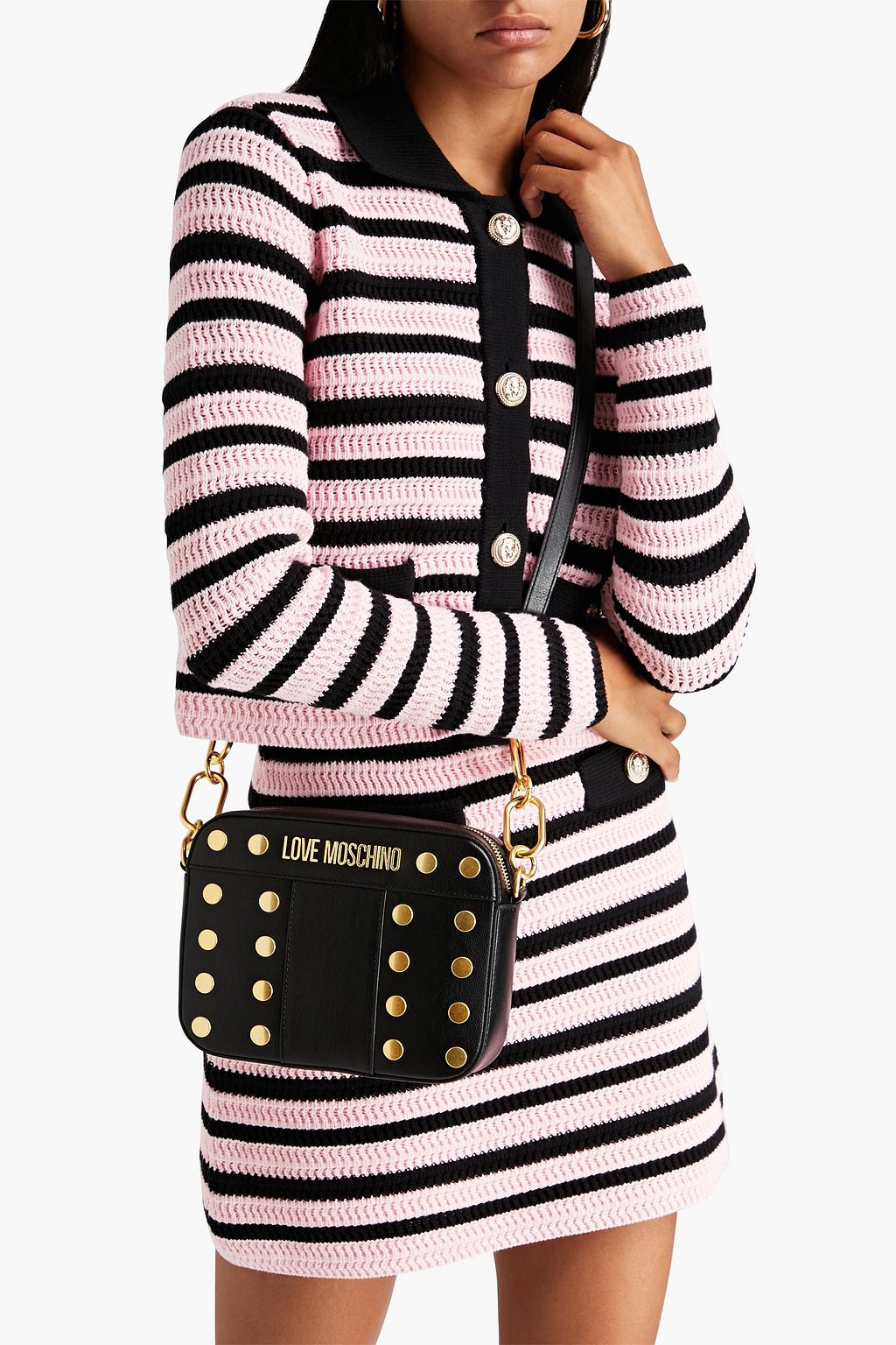 LOVE MOSCHINO Studded faux leather shoulder bag