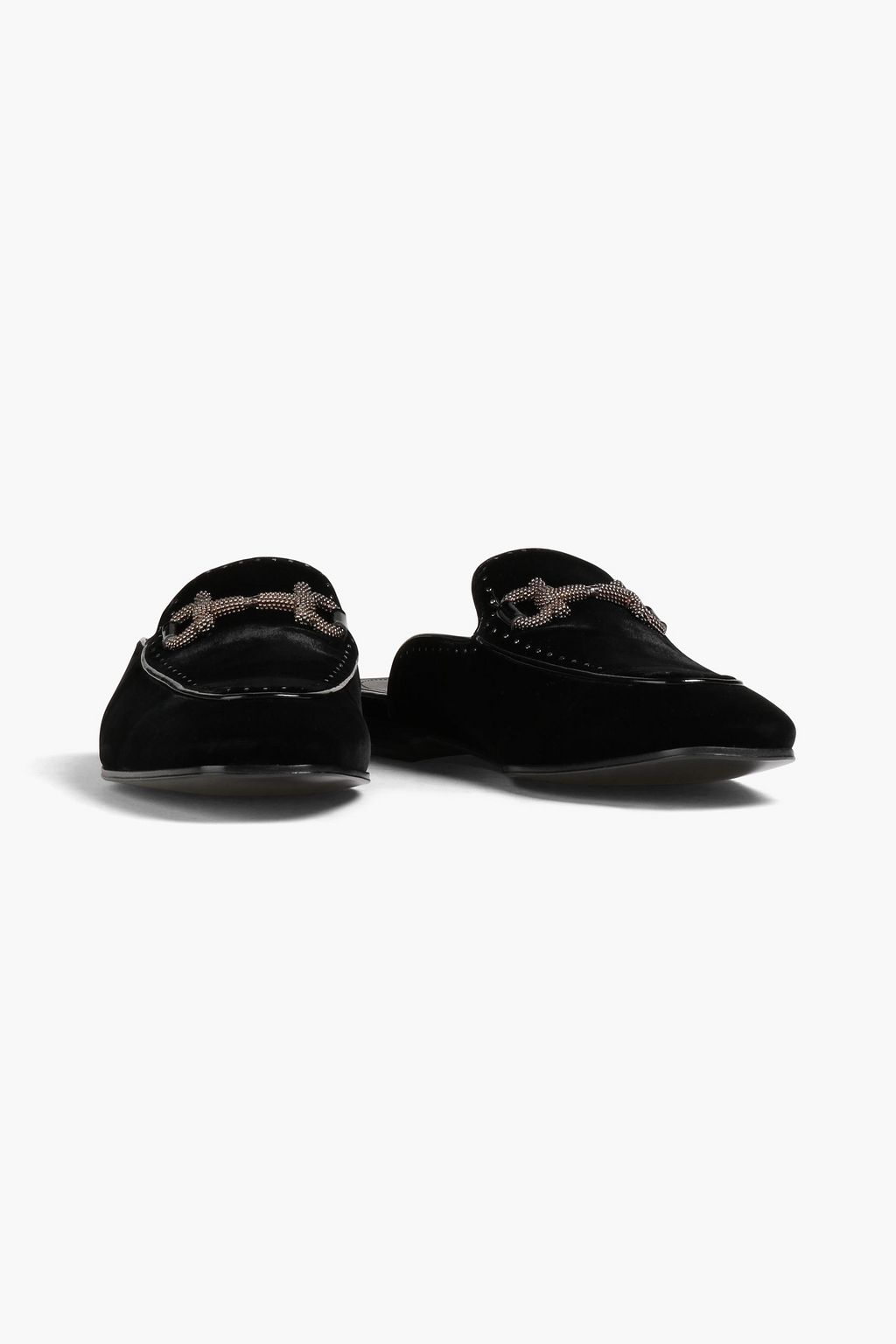 FERRAGAMO Embellished velvet mules