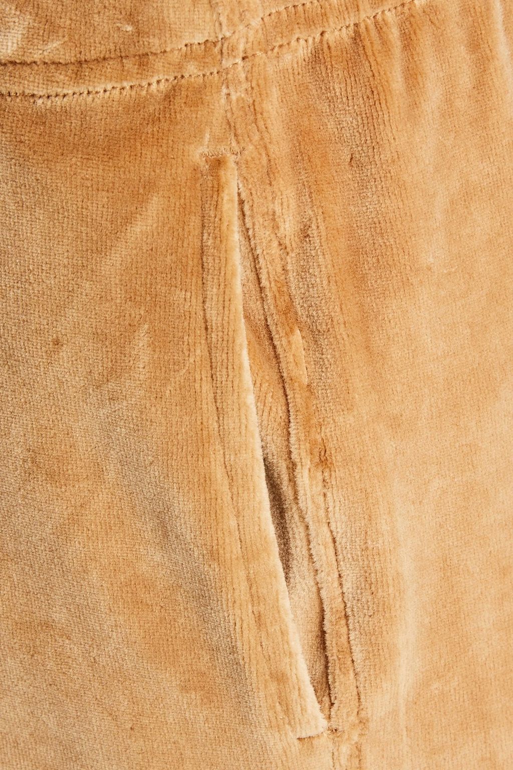 NILI LOTAN Daphne cropped cotton-blend velour track pants