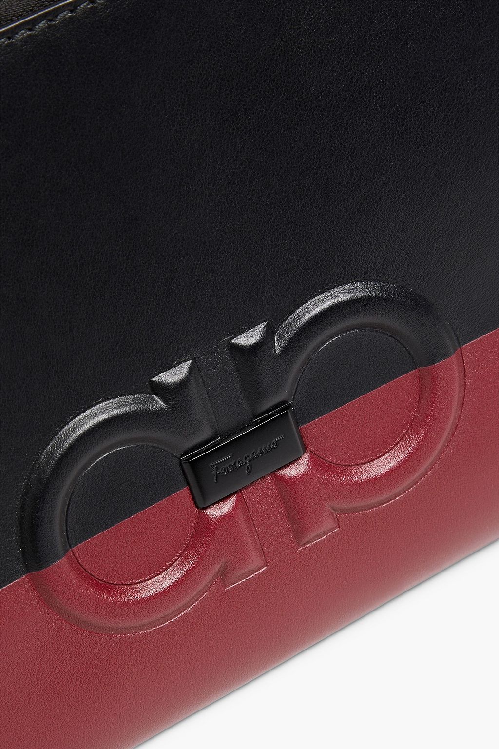 FERRAGAMO Two-tone embossed leather pouch