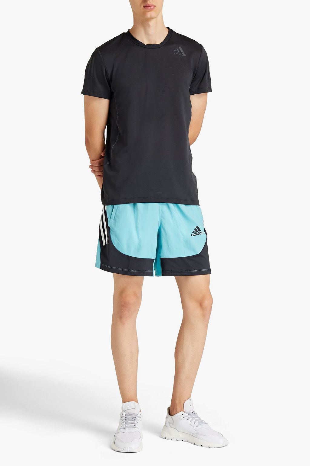 ADIDAS T-Shirt aus recyceltem Stretch-Jersey mit Logoprint