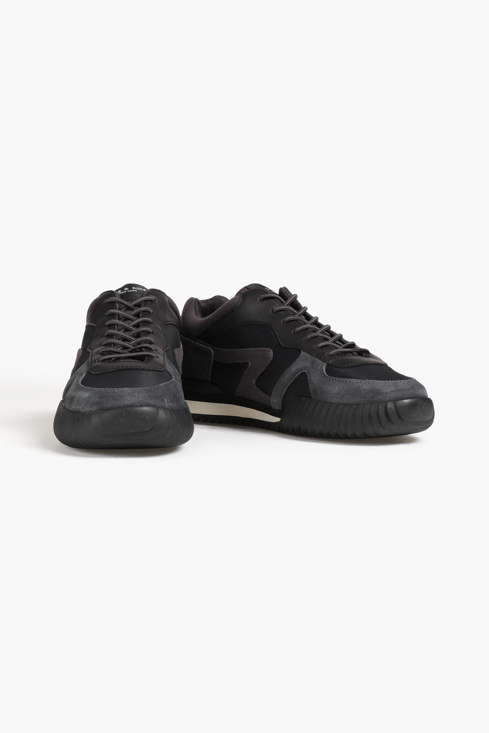 Rag & Bone Retro Runner Shell, Scuba And Suede Sneakers In Dark Gray