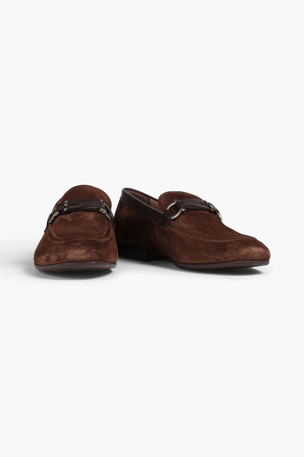 FERRAGAMO Embellished suede loafers