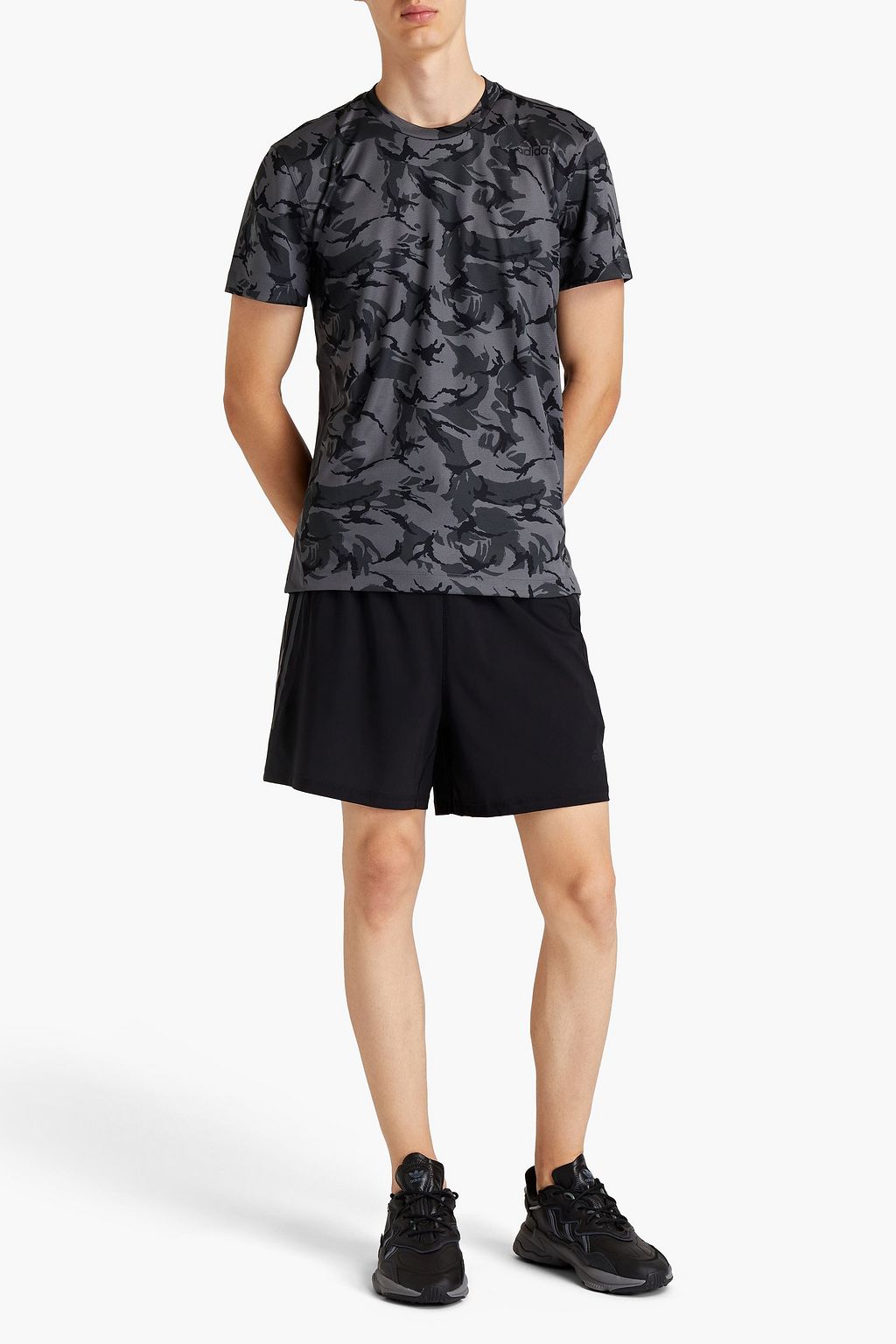 ADIDAS Camouflage-print recycled stretch-jersey T-shirt