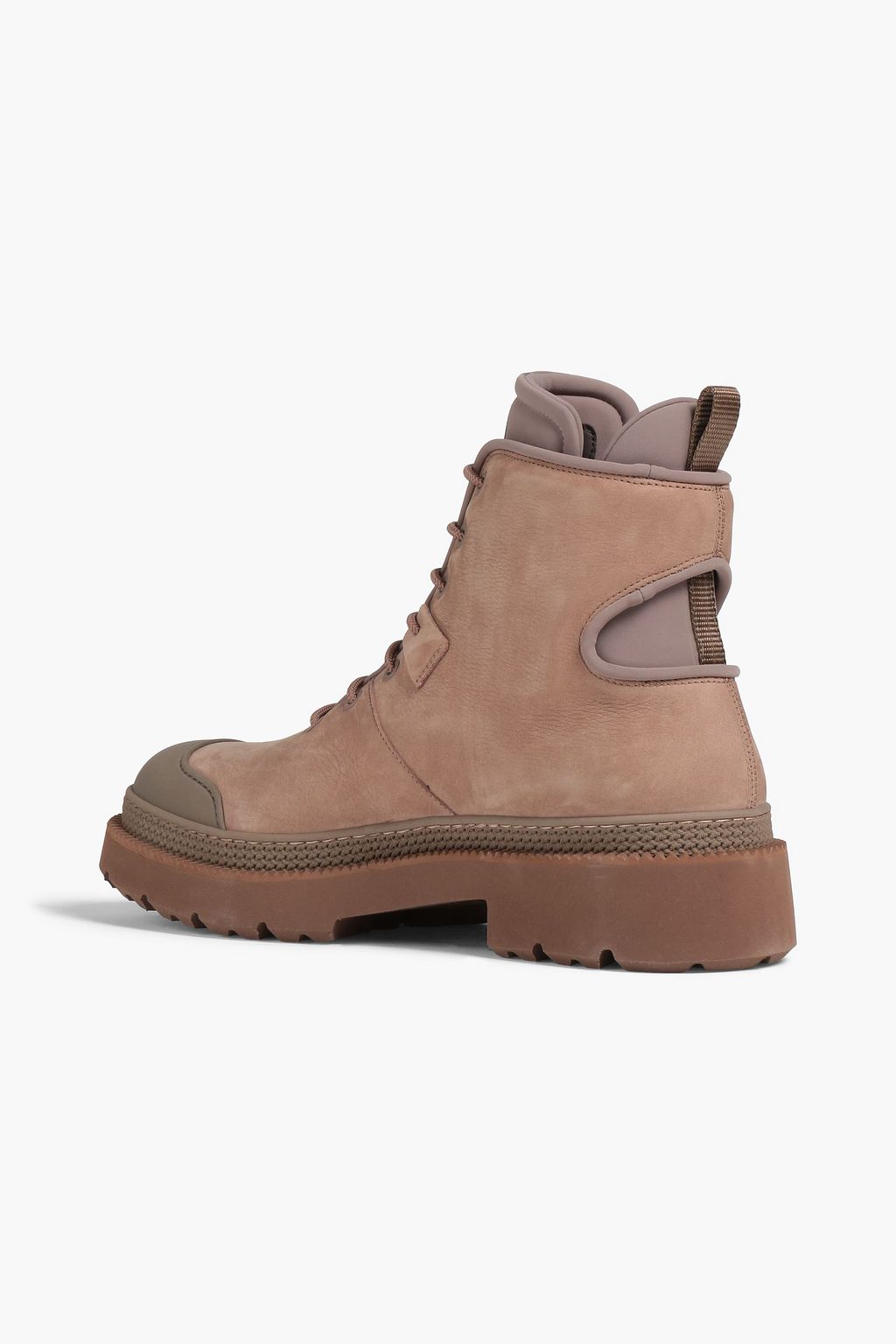 FERRAGAMO Tolk 2 scuba-paneled nubuck hiking boots
