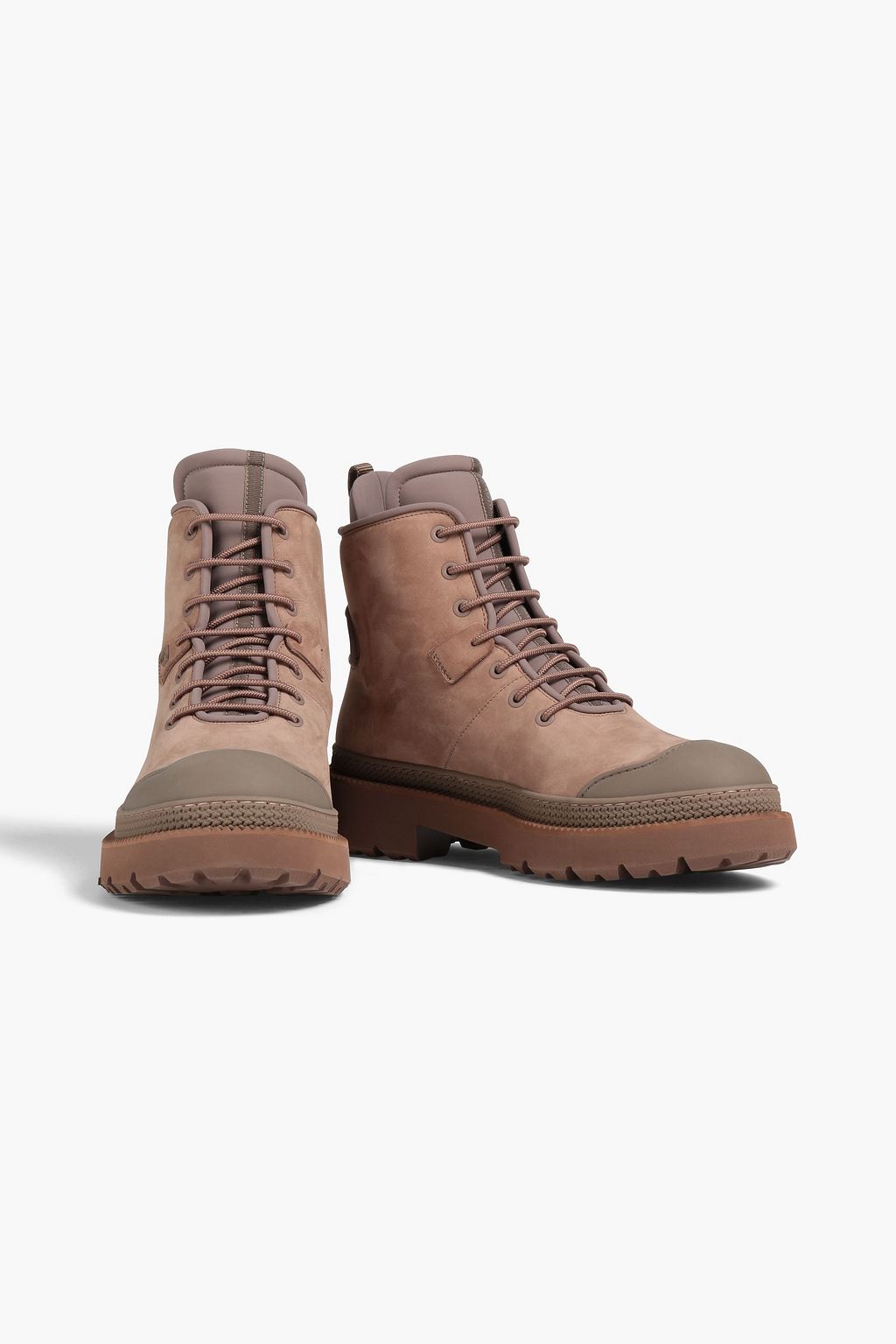 FERRAGAMO Tolk 2 scuba-paneled nubuck hiking boots