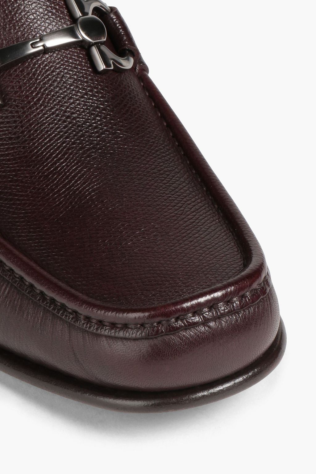 FERRAGAMO Embellished textured-leather loafers