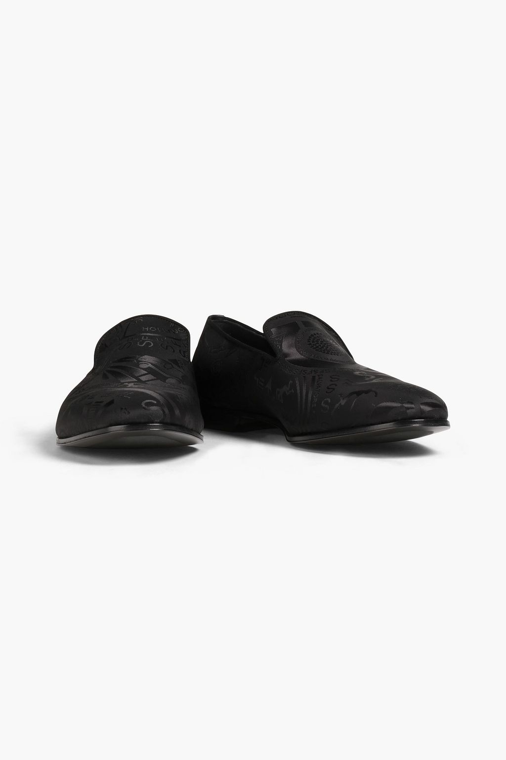 FERRAGAMO 새틴 자카드 로퍼