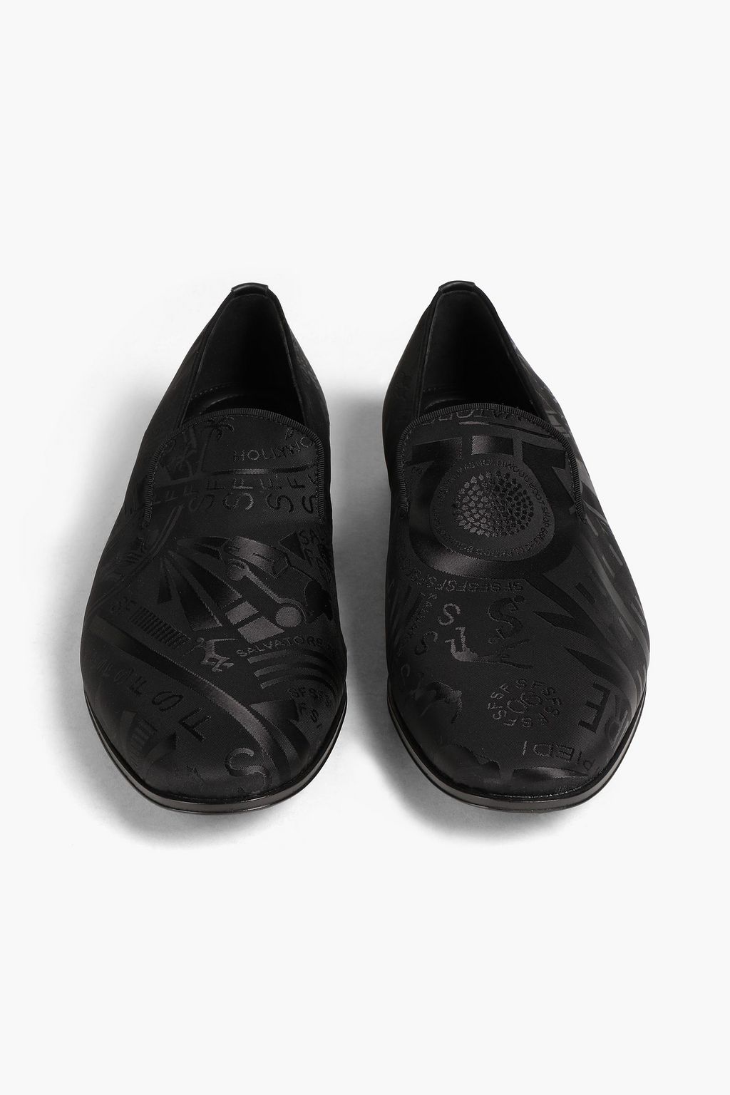 FERRAGAMO 새틴 자카드 로퍼