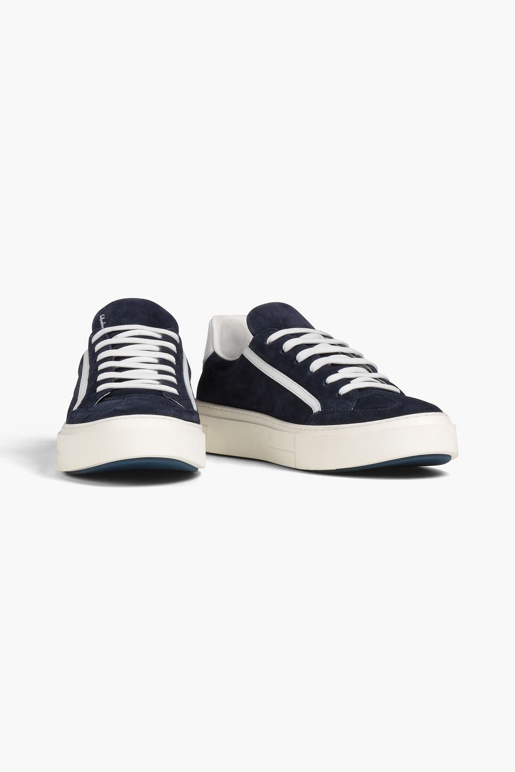 FERRAGAMO Two-tone suede sneakers