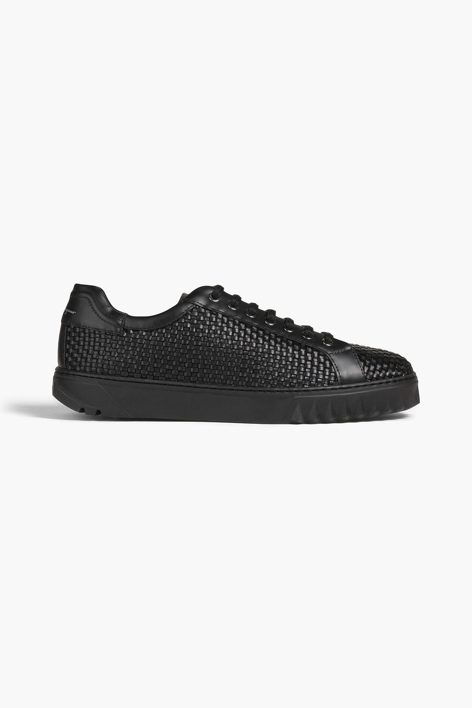 Woven leather sneakers