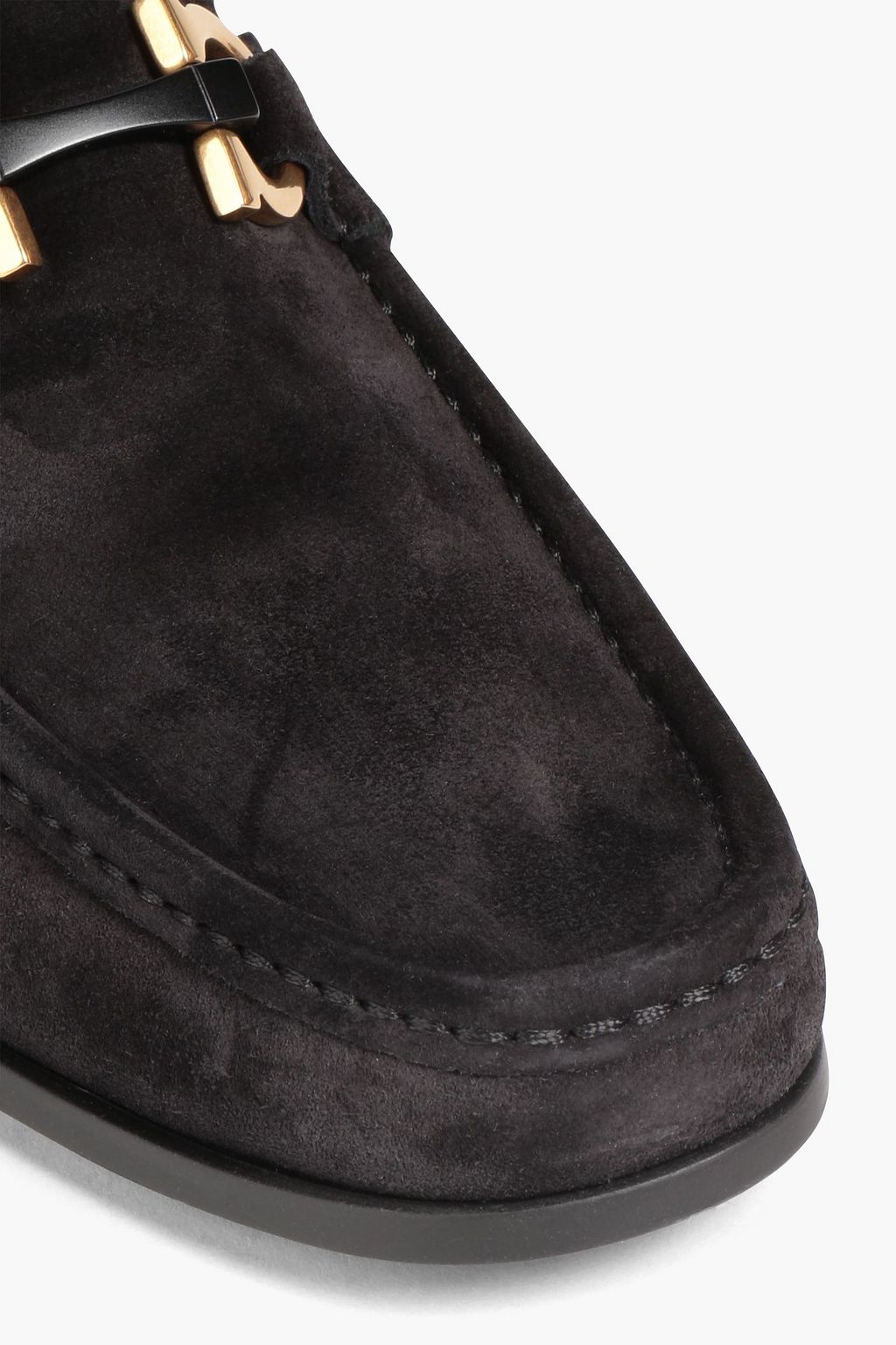 FERRAGAMO Embellished suede loafers