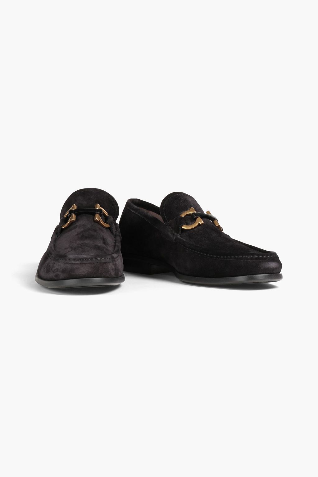FERRAGAMO Embellished suede loafers