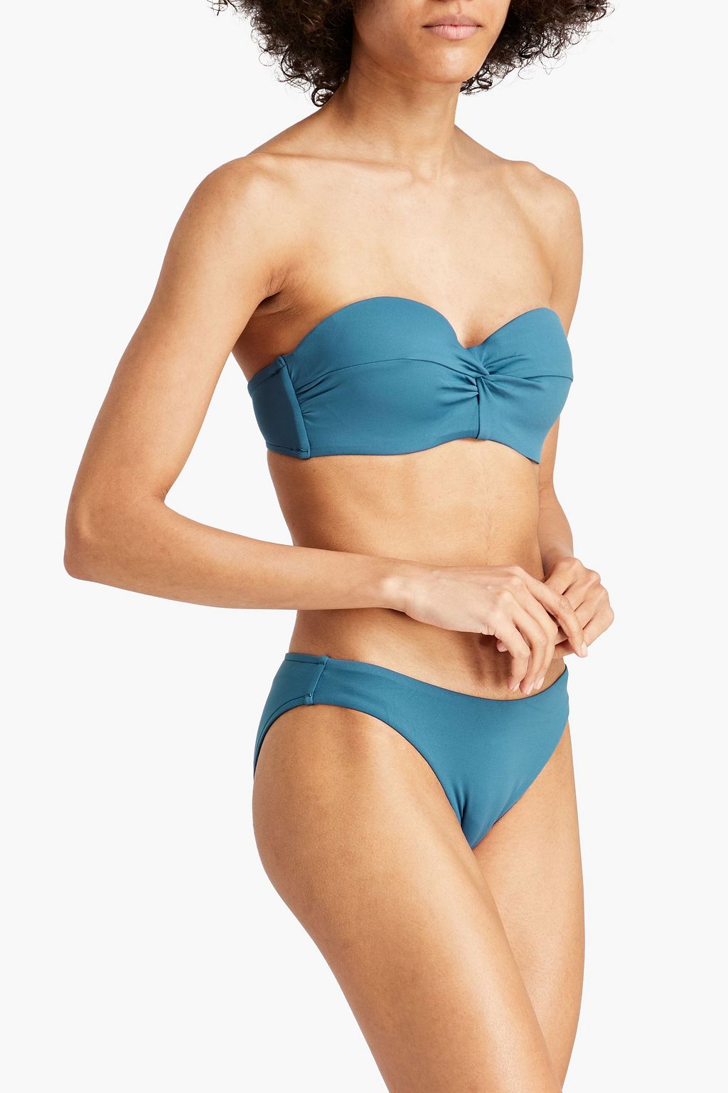SEAFOLLY Twisted gathered bandeau bikini top