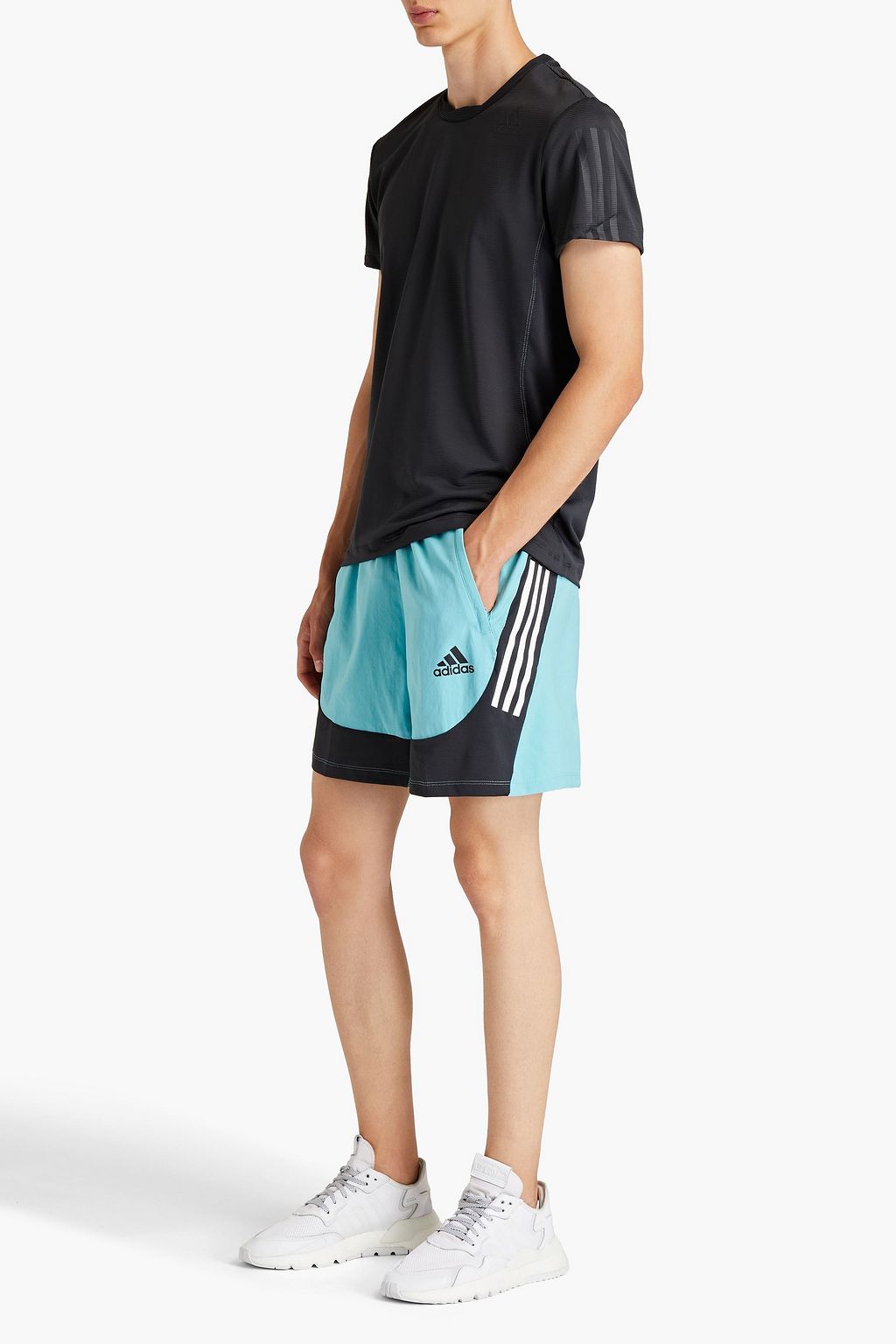 ADIDAS Logo-print recycled stretch-jersey shorts