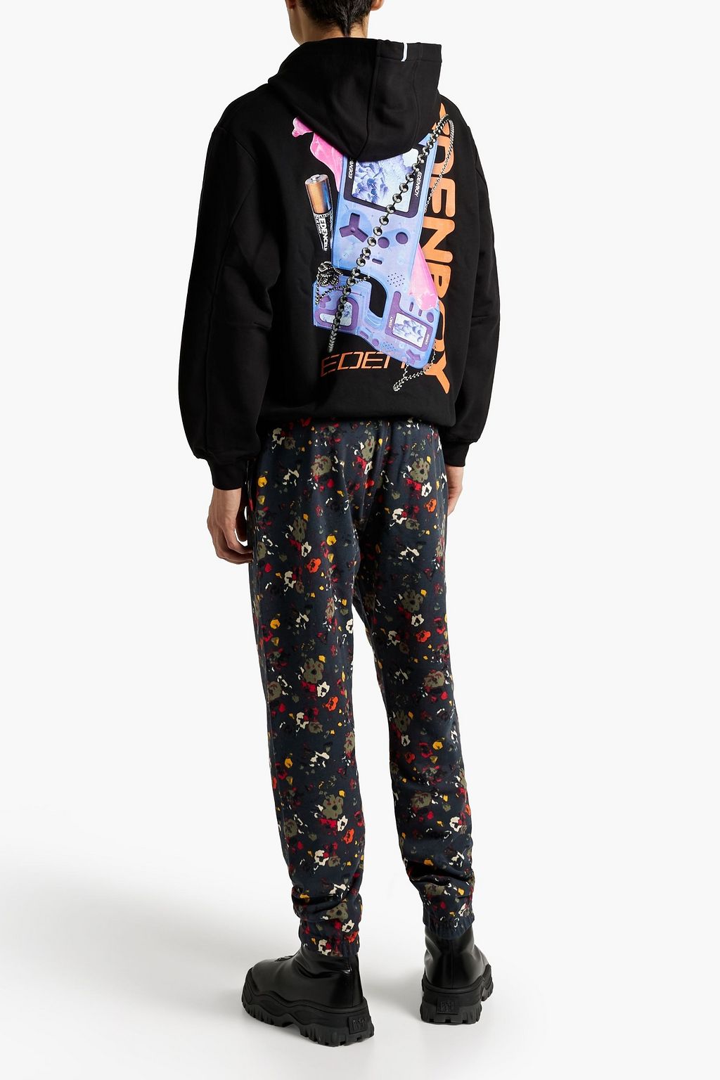 MCQ ALEXANDER MCQUEEN Bedruckter Hoodie aus Baumwollfrottee mit Verzierung