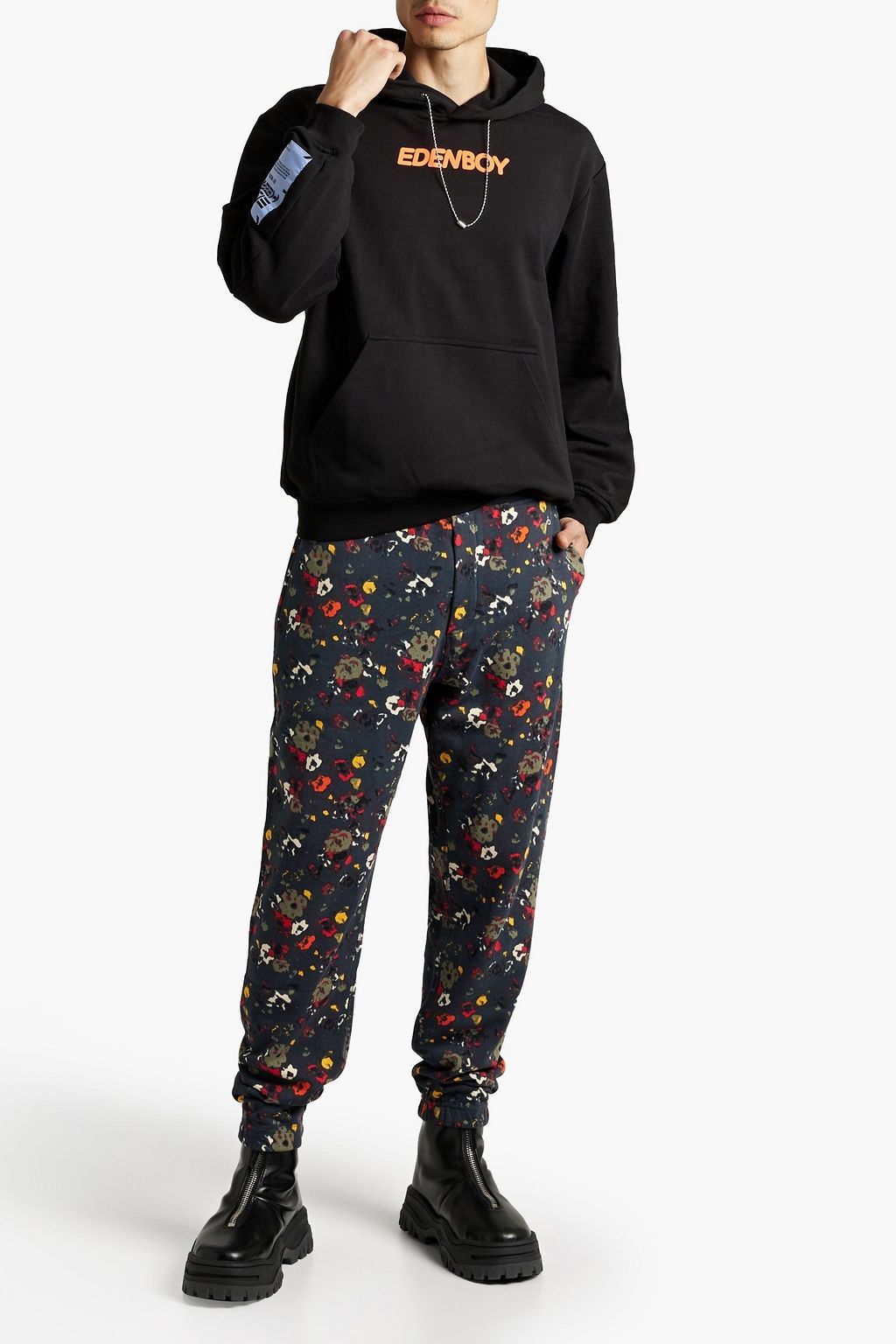 MCQ ALEXANDER MCQUEEN Bedruckter Hoodie aus Baumwollfrottee mit Verzierung