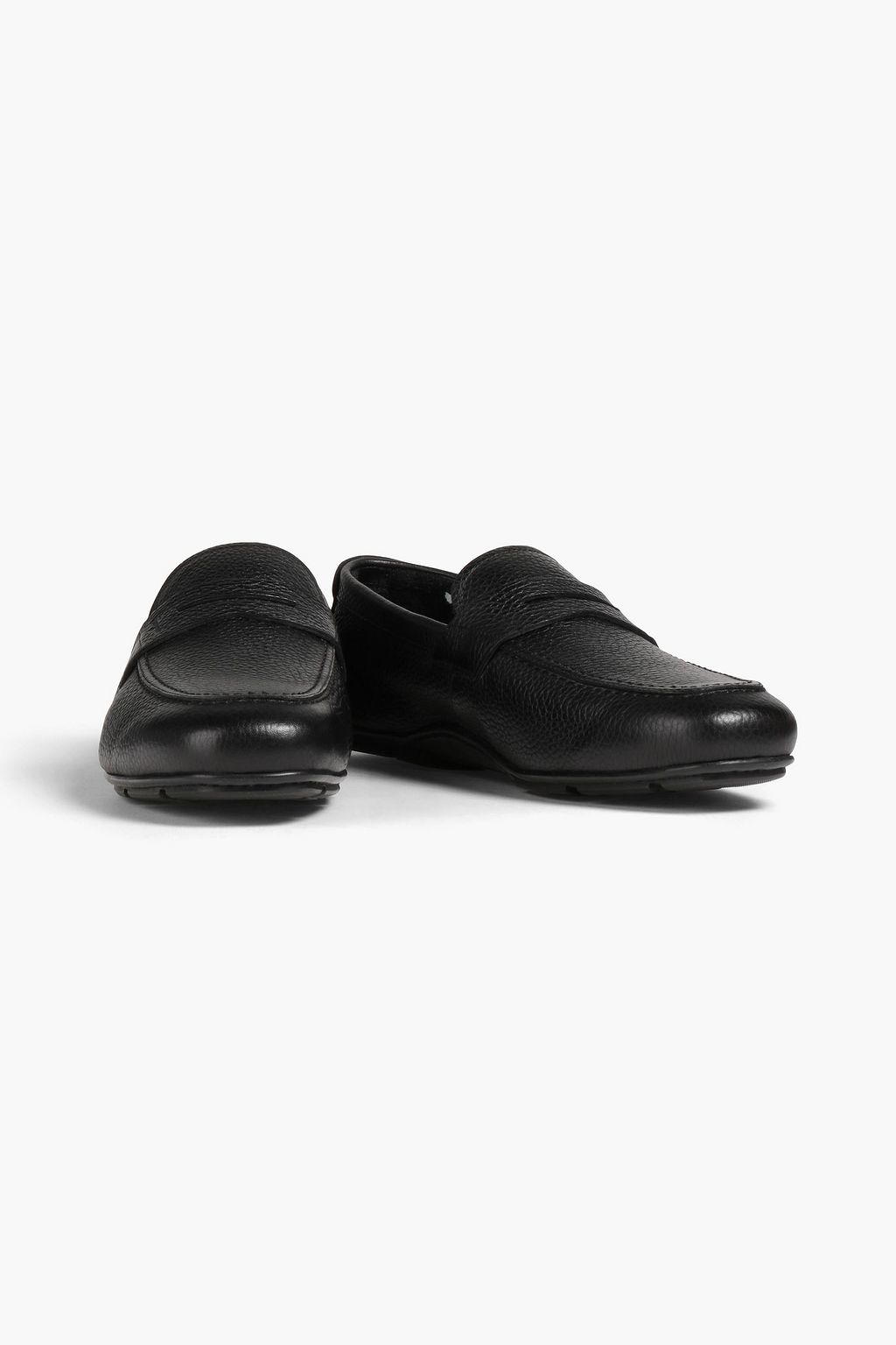 FERRAGAMO Pebbled-leather penny loafers