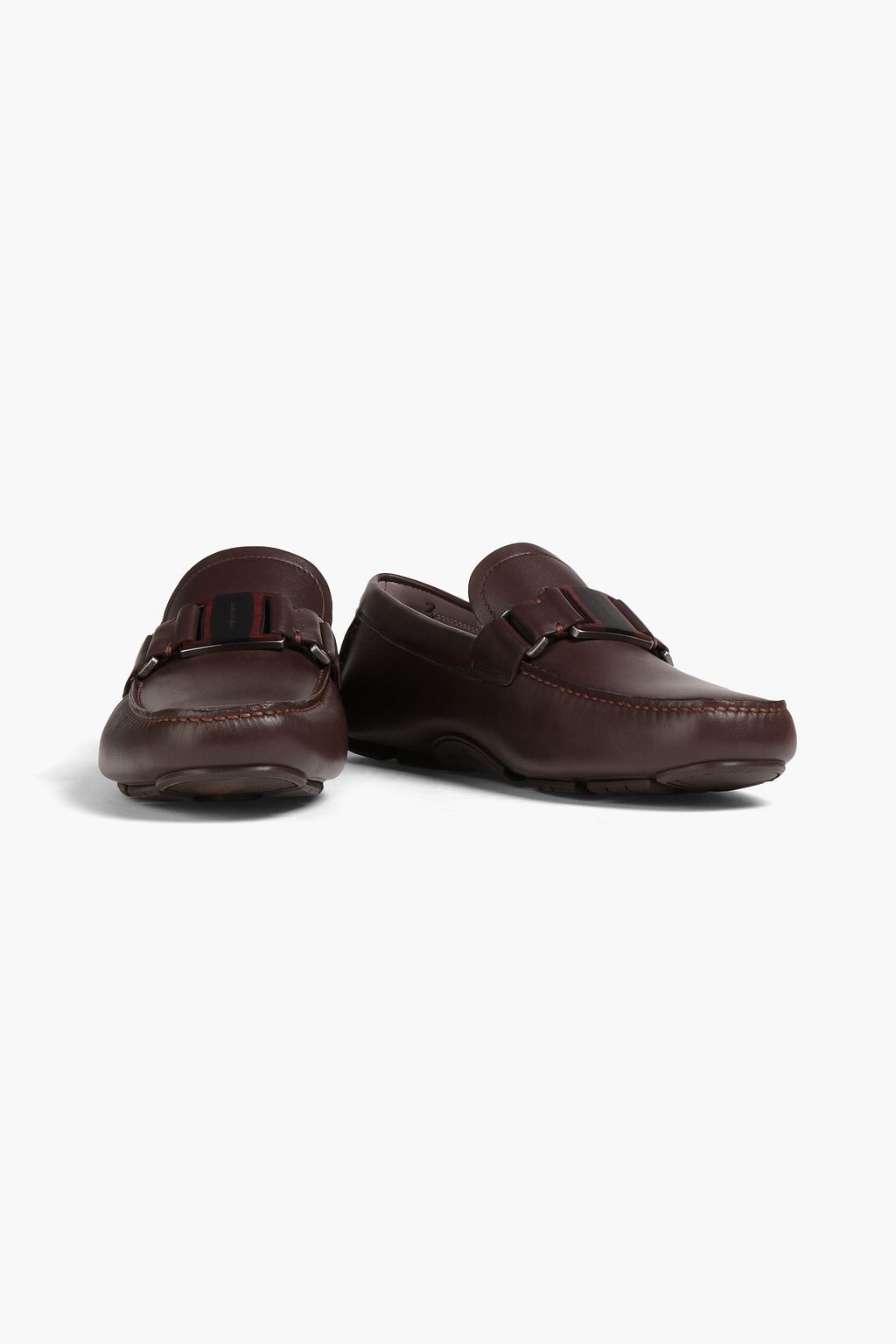 FERRAGAMO Embellished leather loafers