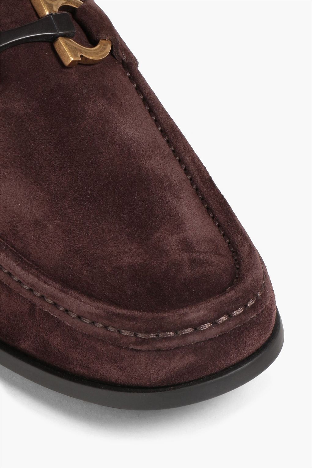 FERRAGAMO Embellished suede loafers