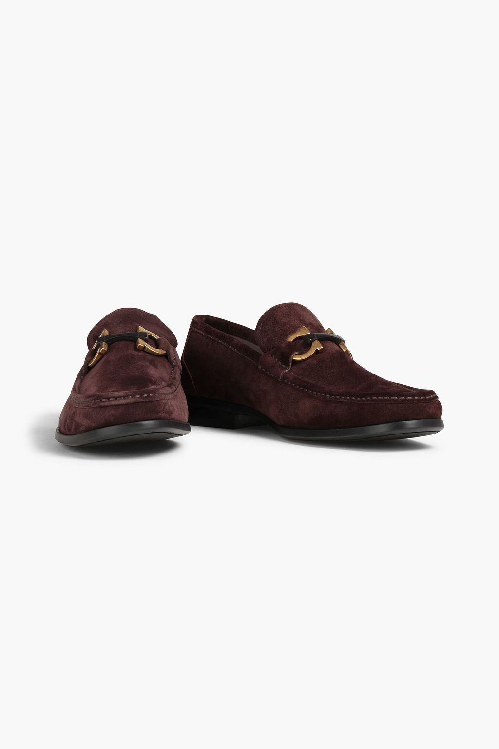 FERRAGAMO Embellished suede loafers