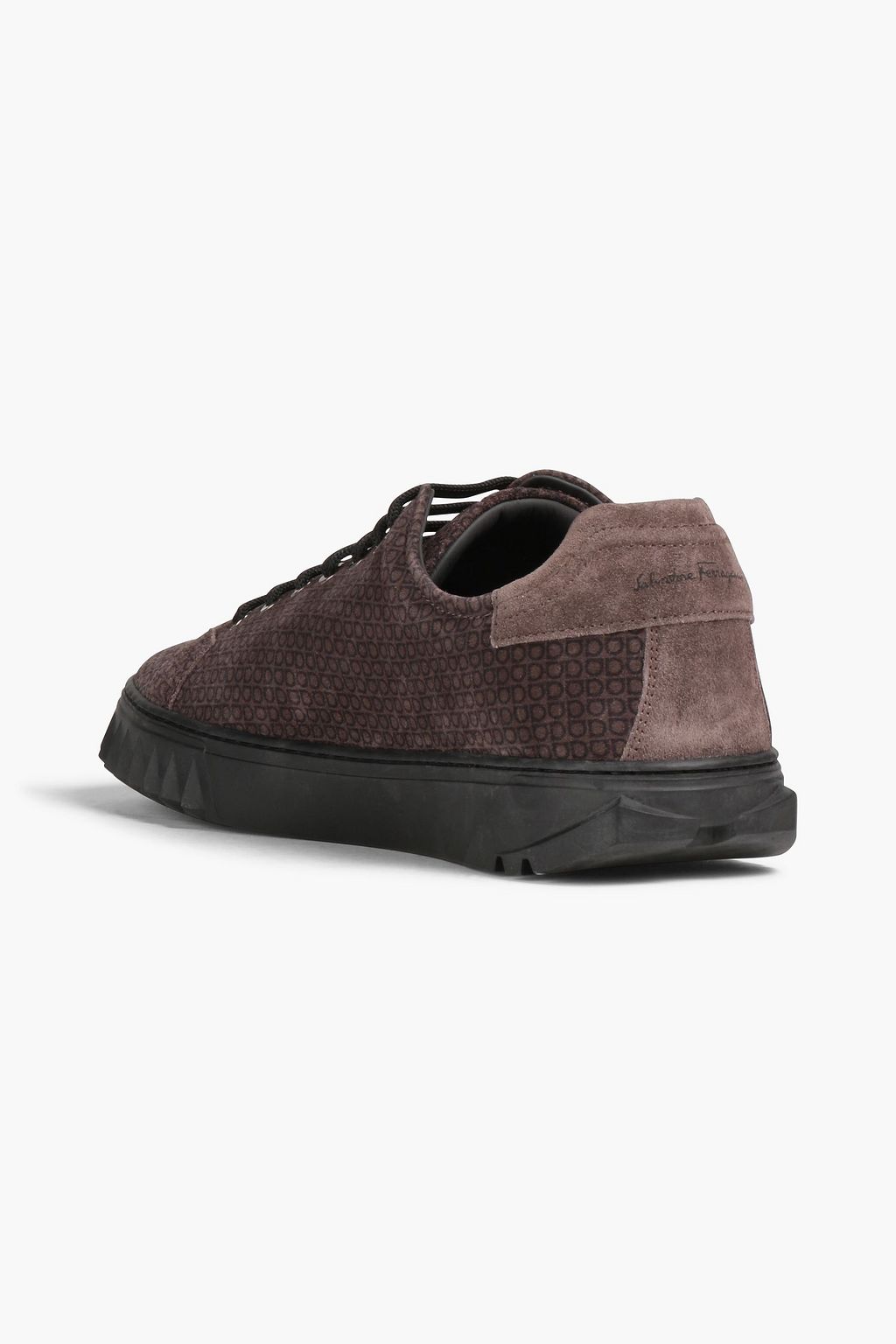 FERRAGAMO Monogram-print suede sneakers