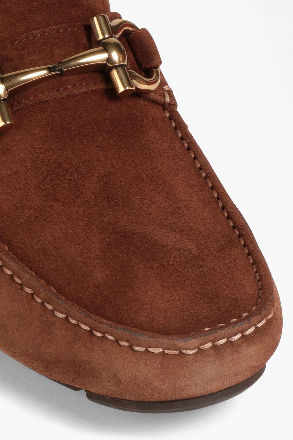 FERRAGAMO Embellished suede driving shoes