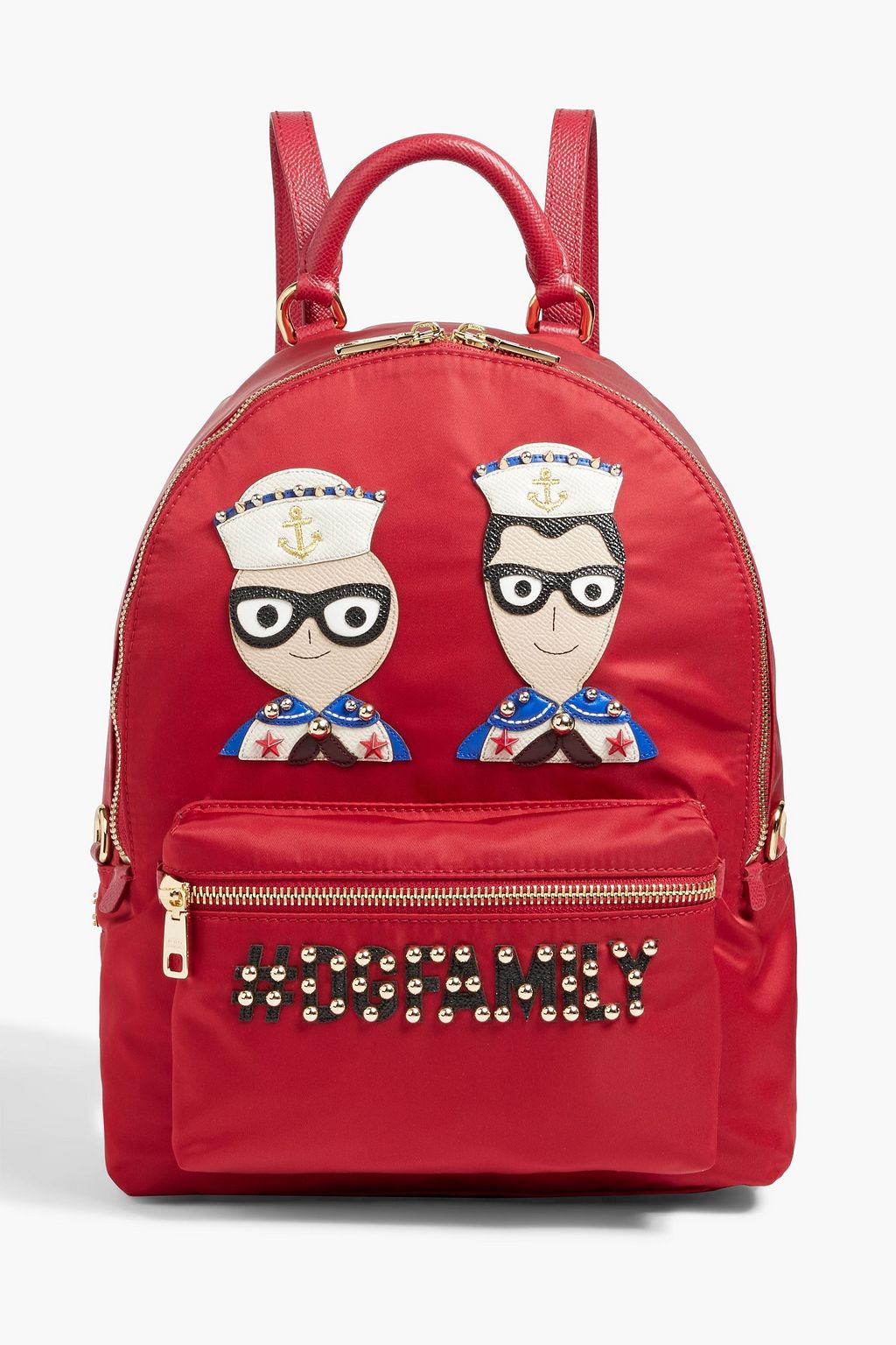 Red Appliquéd shell backpack | Sale up 