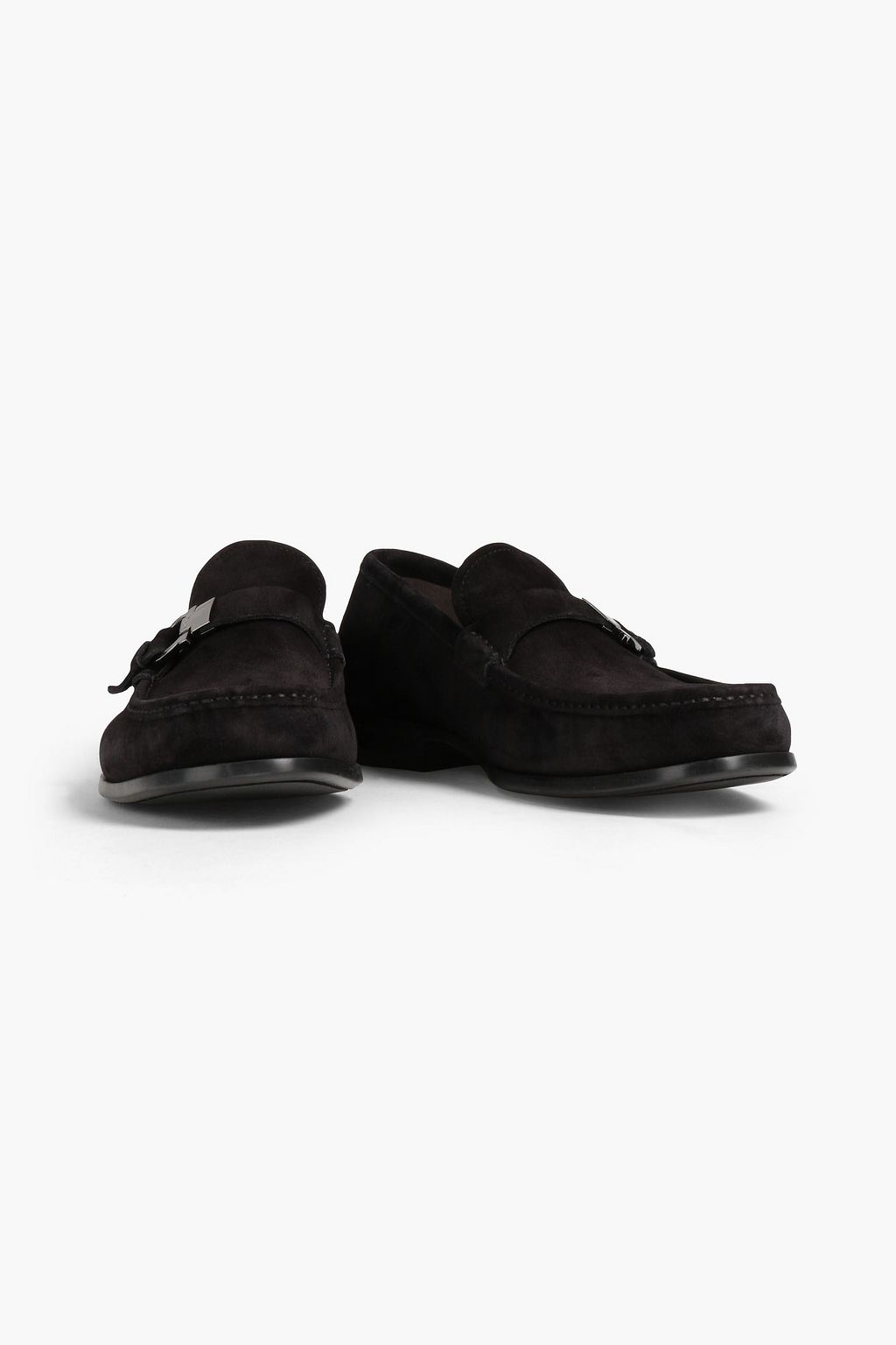 FERRAGAMO Embellished suede loafers
