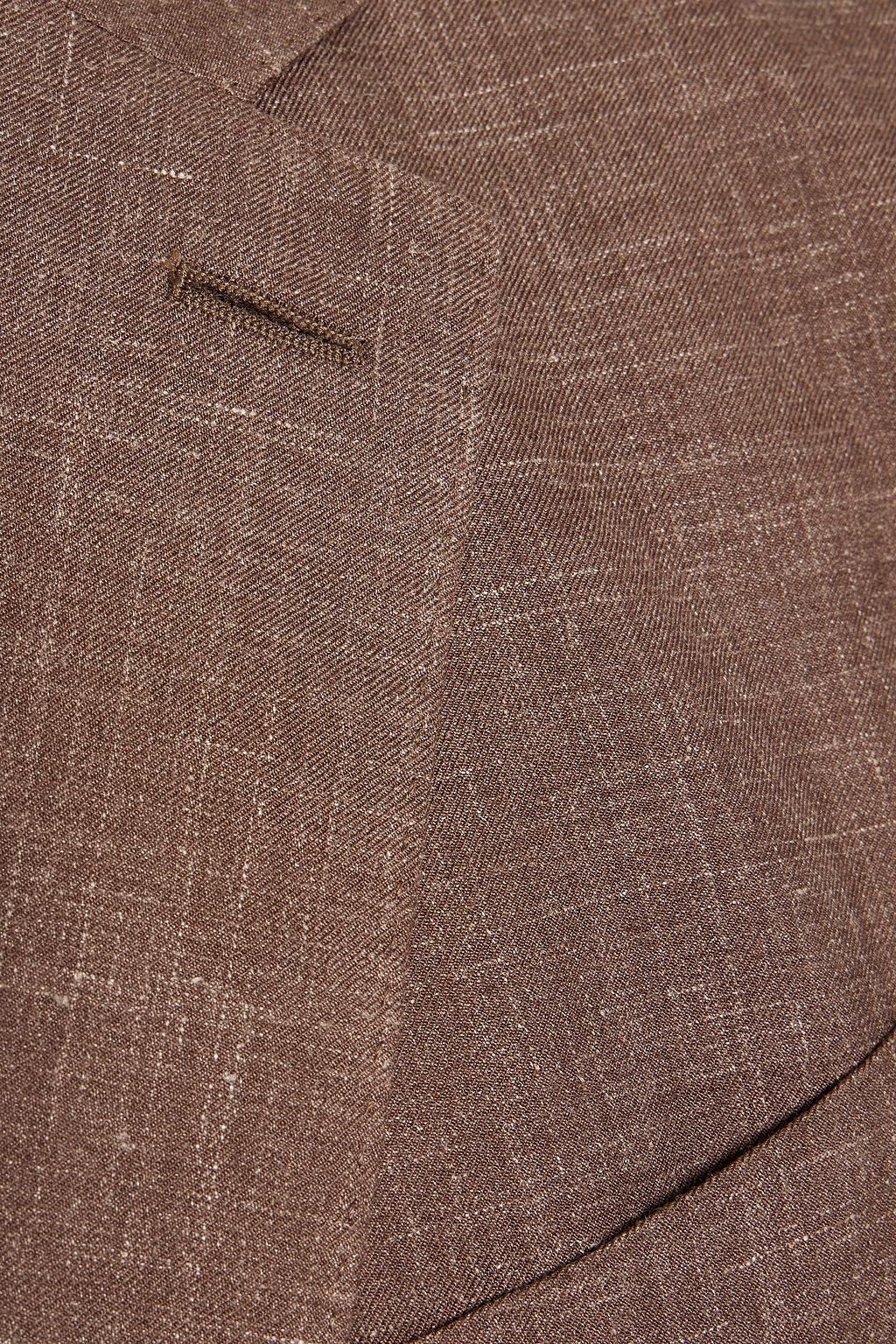 ZEGNA Slub cashmere, silk and hemp-blend blazer