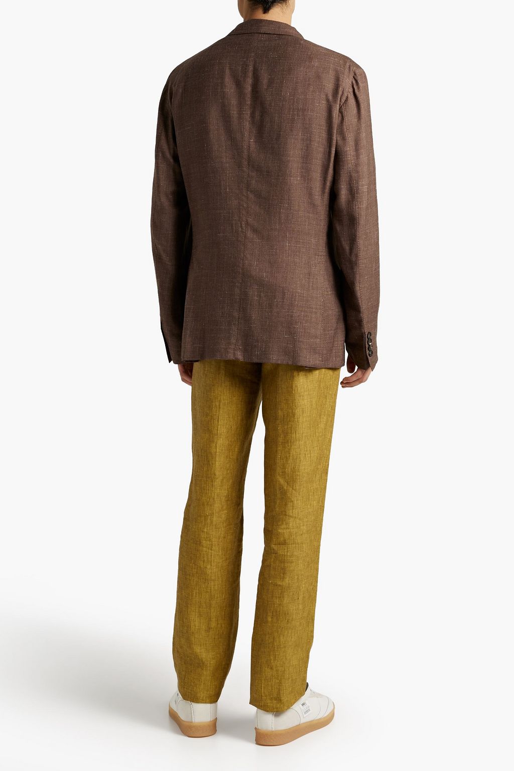 ZEGNA Slub cashmere, silk and hemp-blend blazer