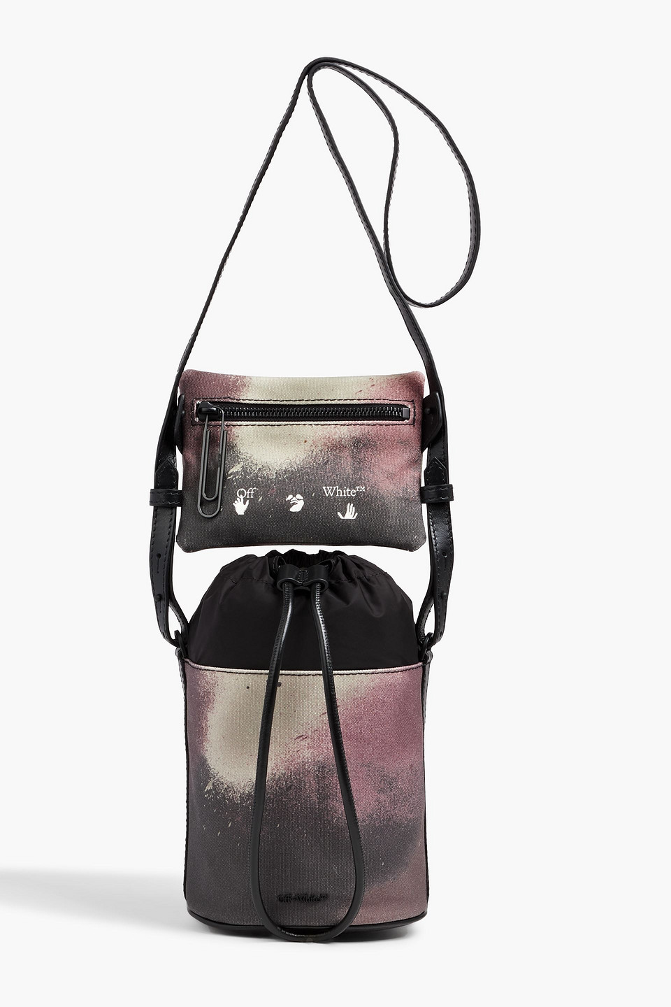 Off-white Camouflage Canvas Messenger Bag In Black