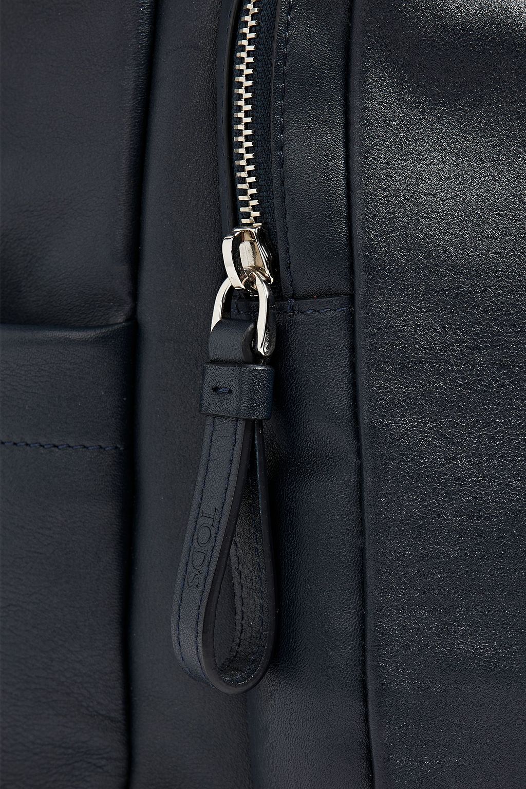 TOD'S Canvas-paneled leather backpack