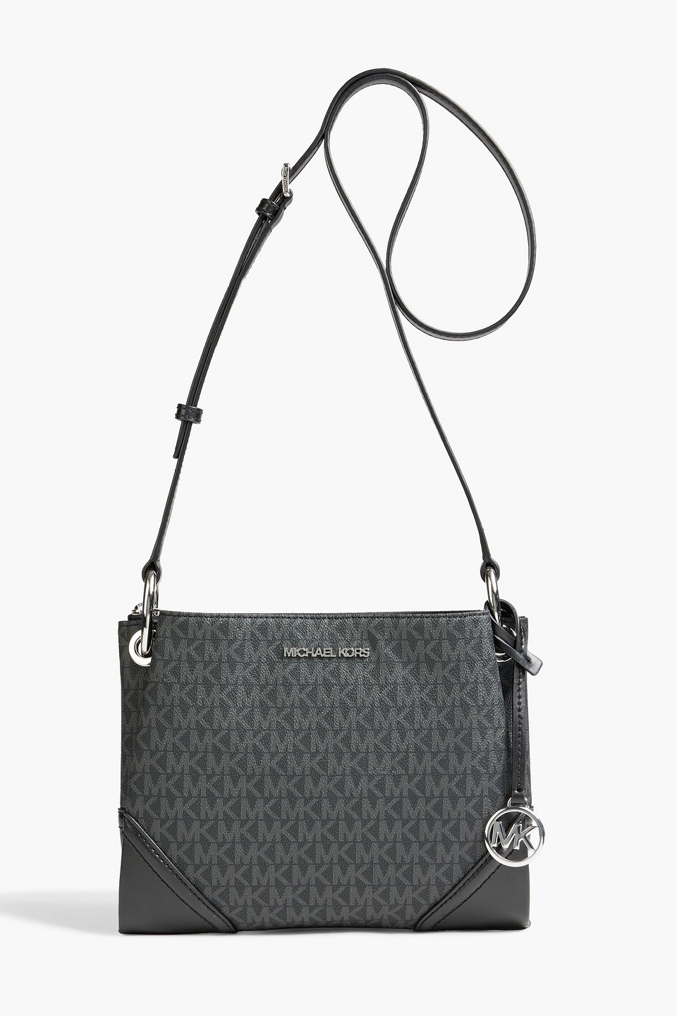 Michael Michael Kors Logoprint Coatedcanvas Shoulder Bag In Black