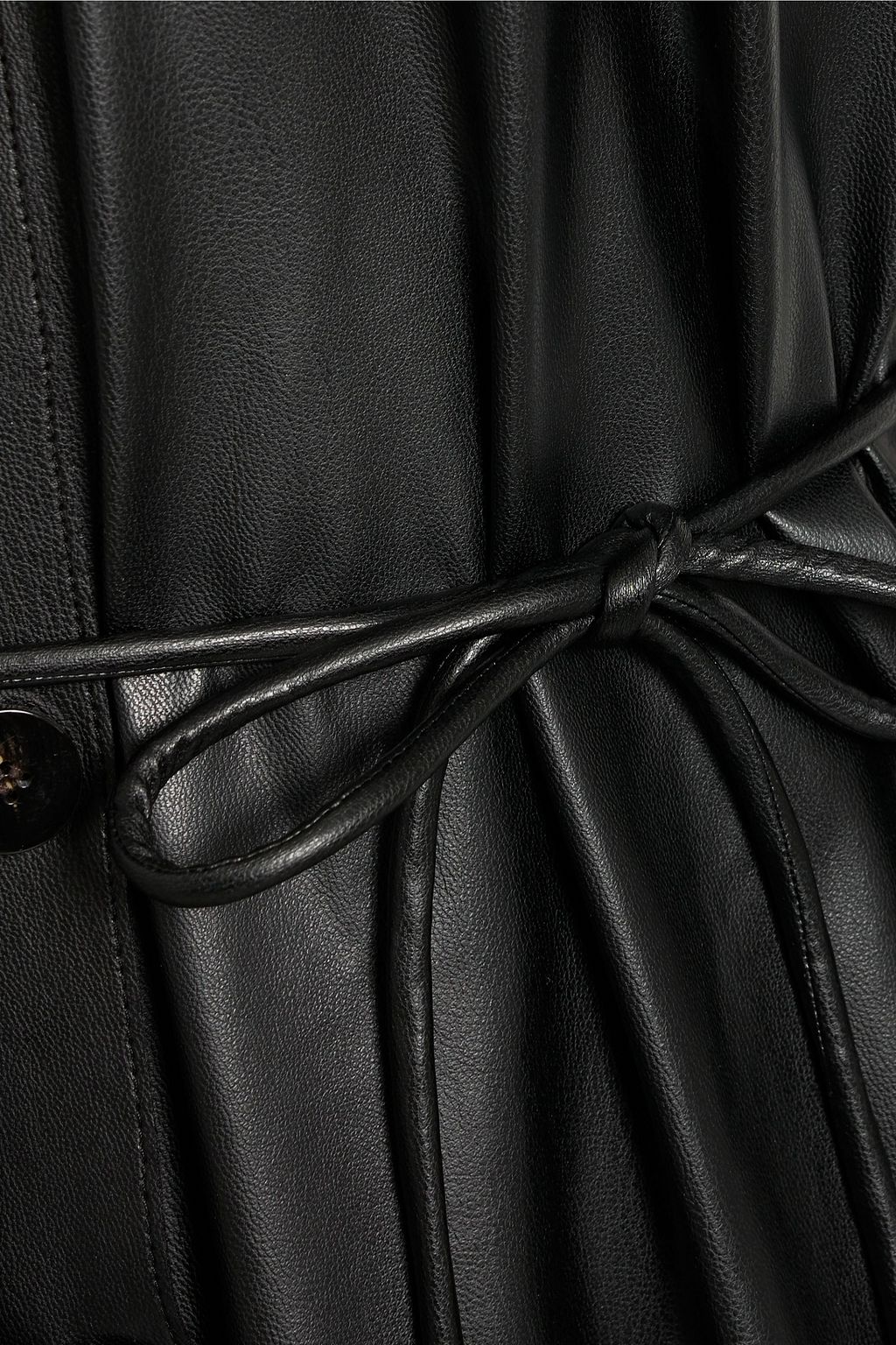 THEORY Belted faux leather mini shirt dress