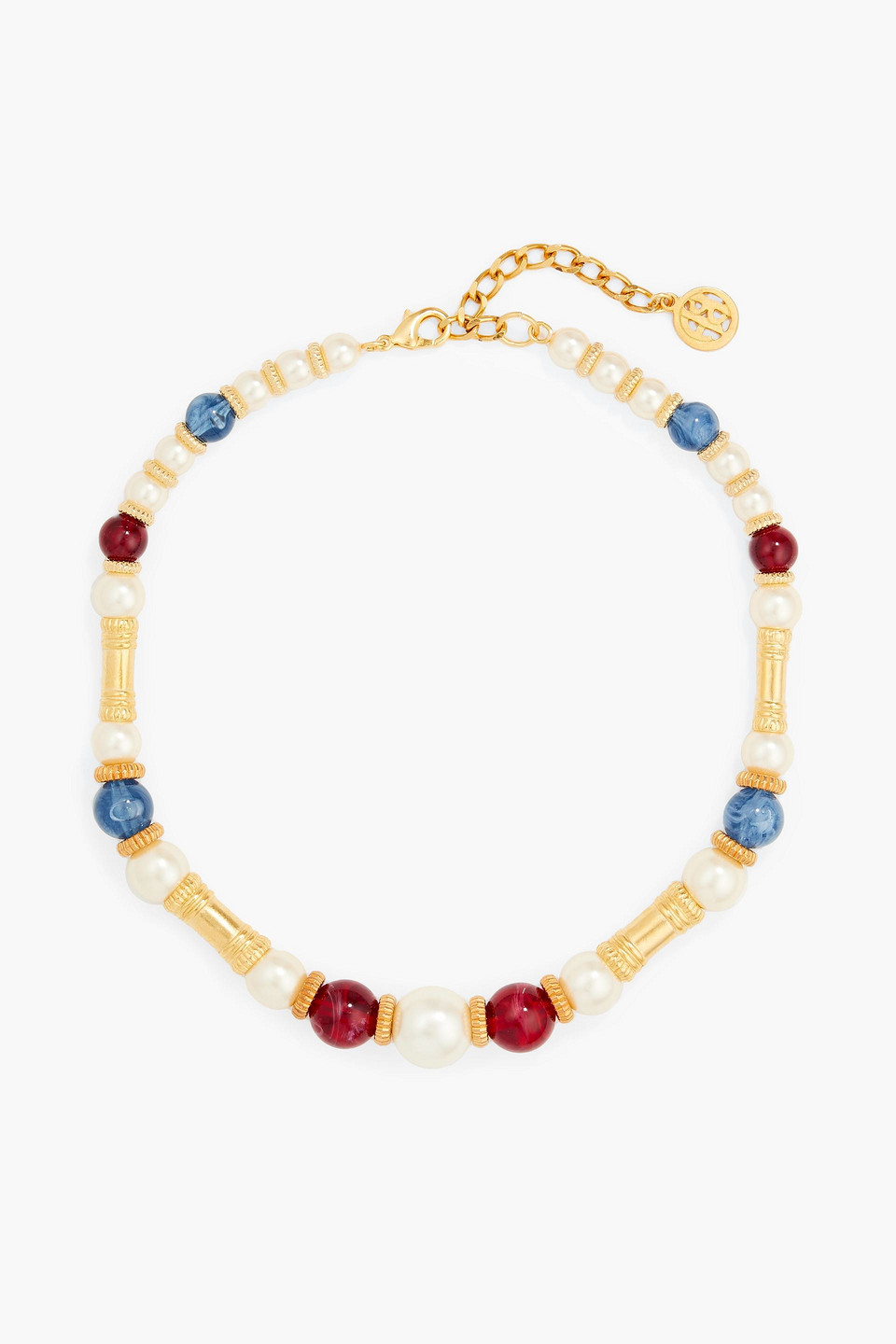Ben-Amun 24-karat gold-plated, faux pearl and bead necklace