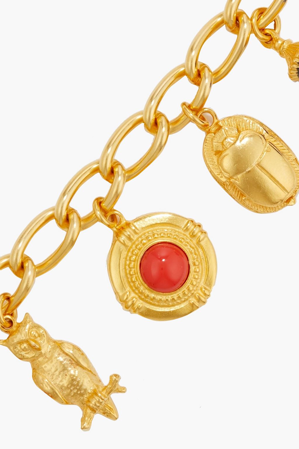 BEN-AMUN 24-karat gold-plated, bead and stone bracelet