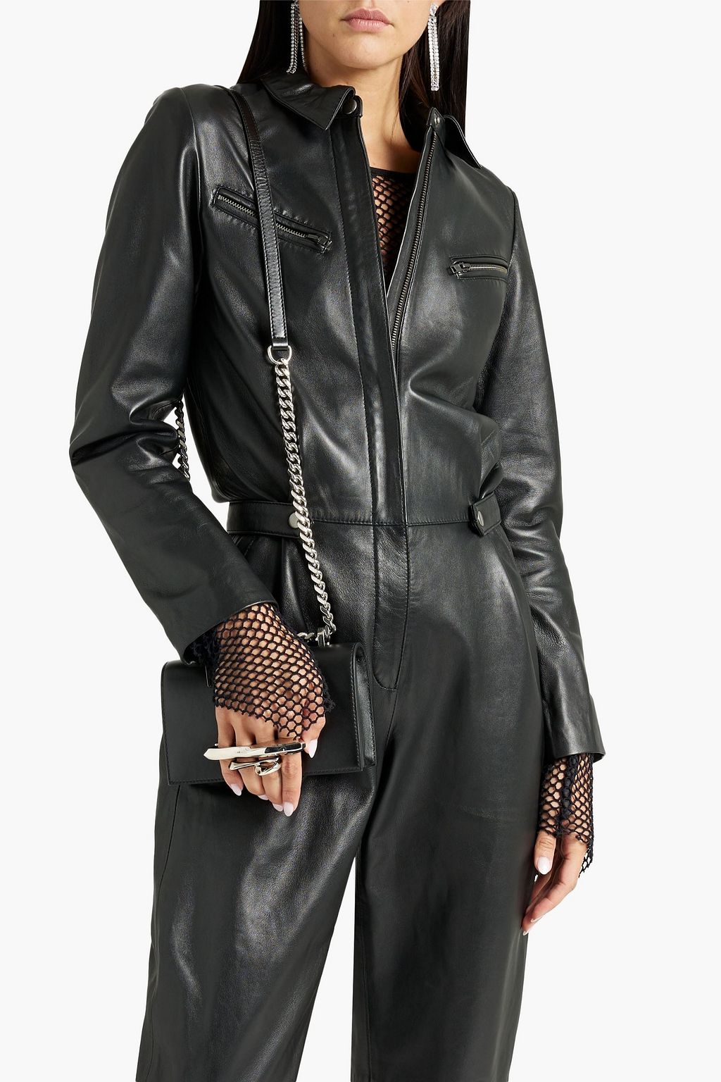 ALEXANDER MCQUEEN Embellished leather shoulder bag