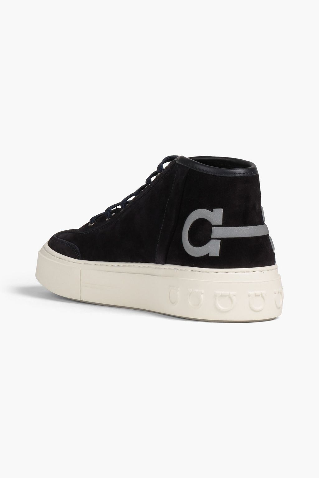 FERRAGAMO Logo-appliquéd suede sneakers