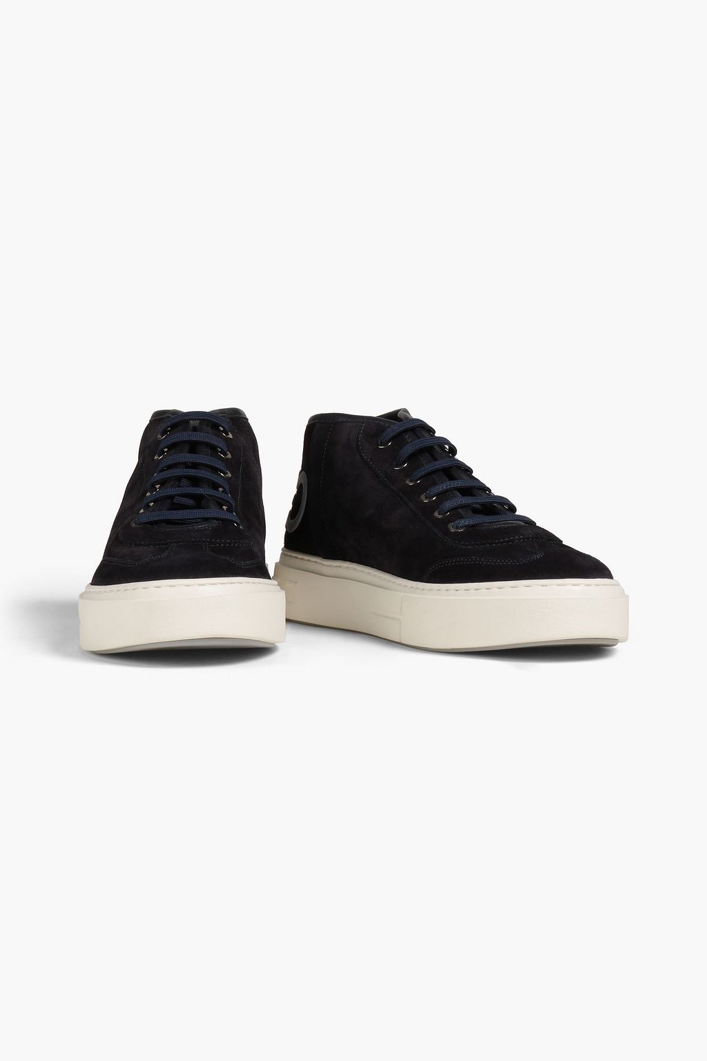 FERRAGAMO Logo-appliquéd suede sneakers