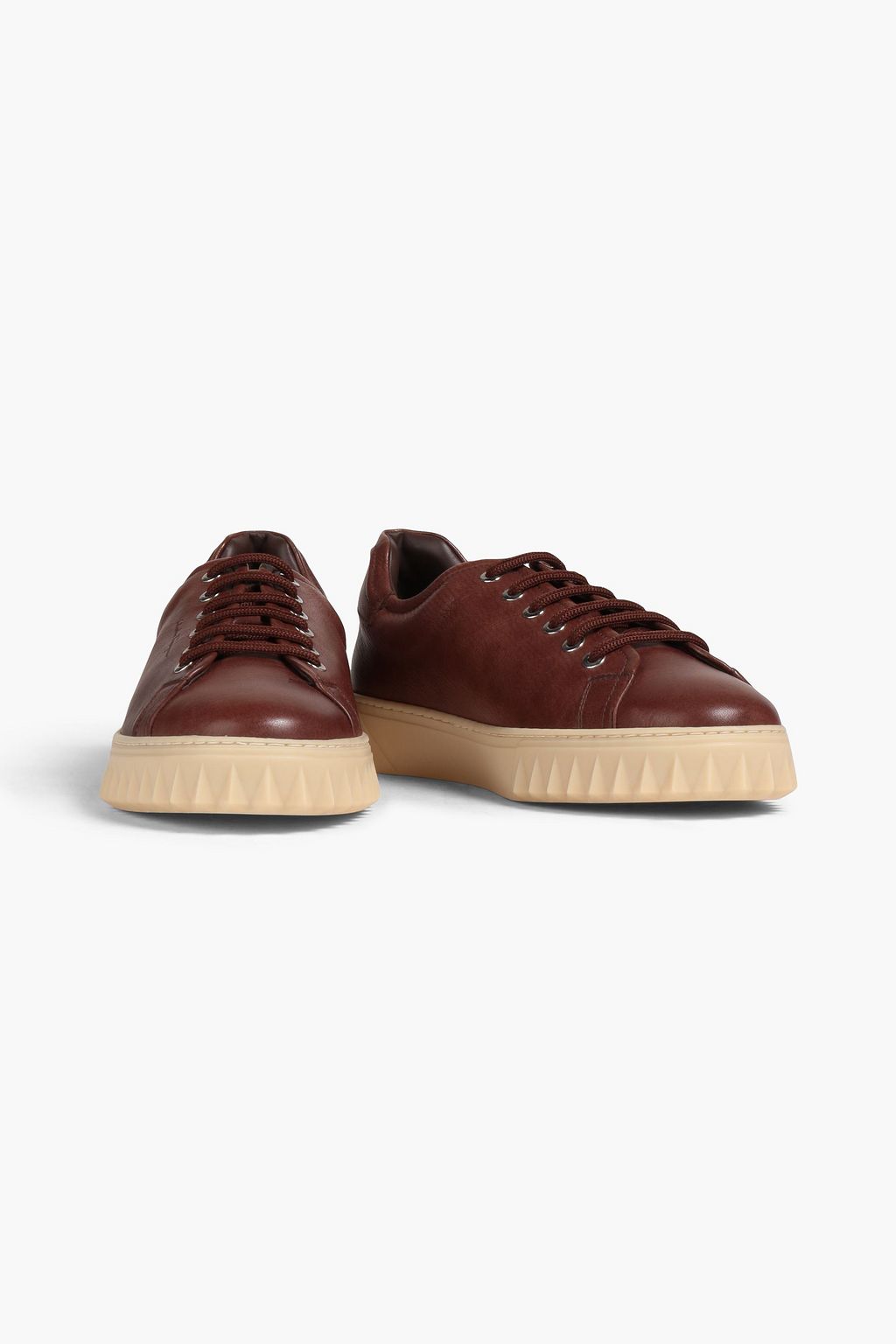 FERRAGAMO Two-tone leather sneakers