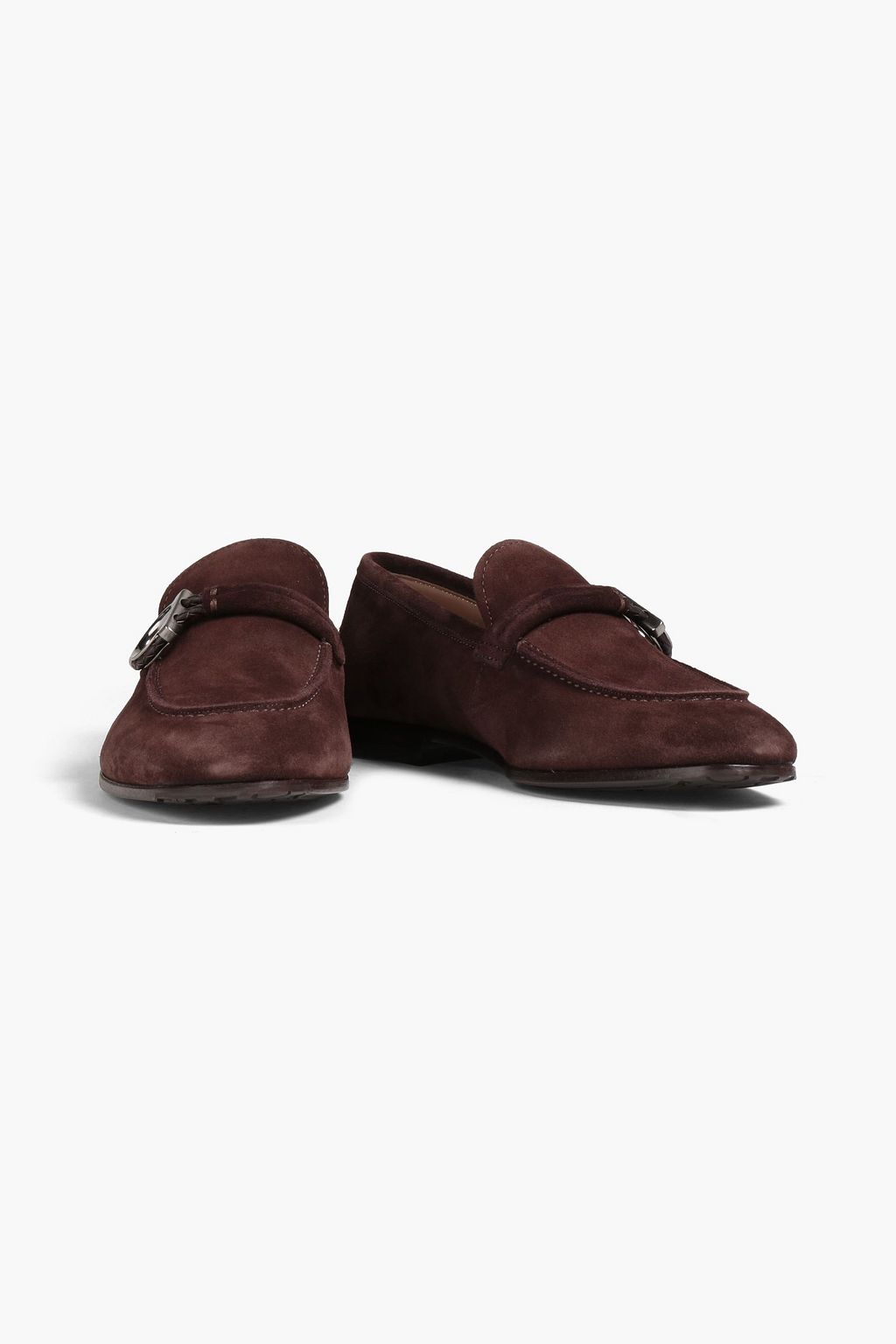 FERRAGAMO Embellished suede loafers