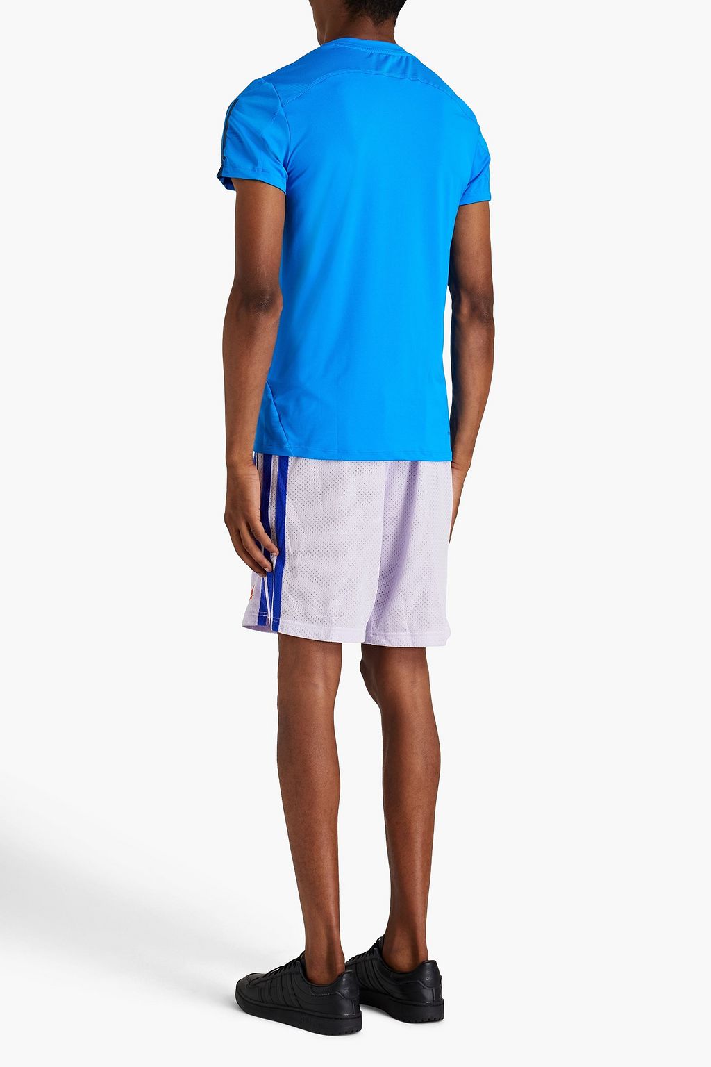ADIDAS T-Shirt aus geripptem Jersey mit Print und Mesh-Einsatz