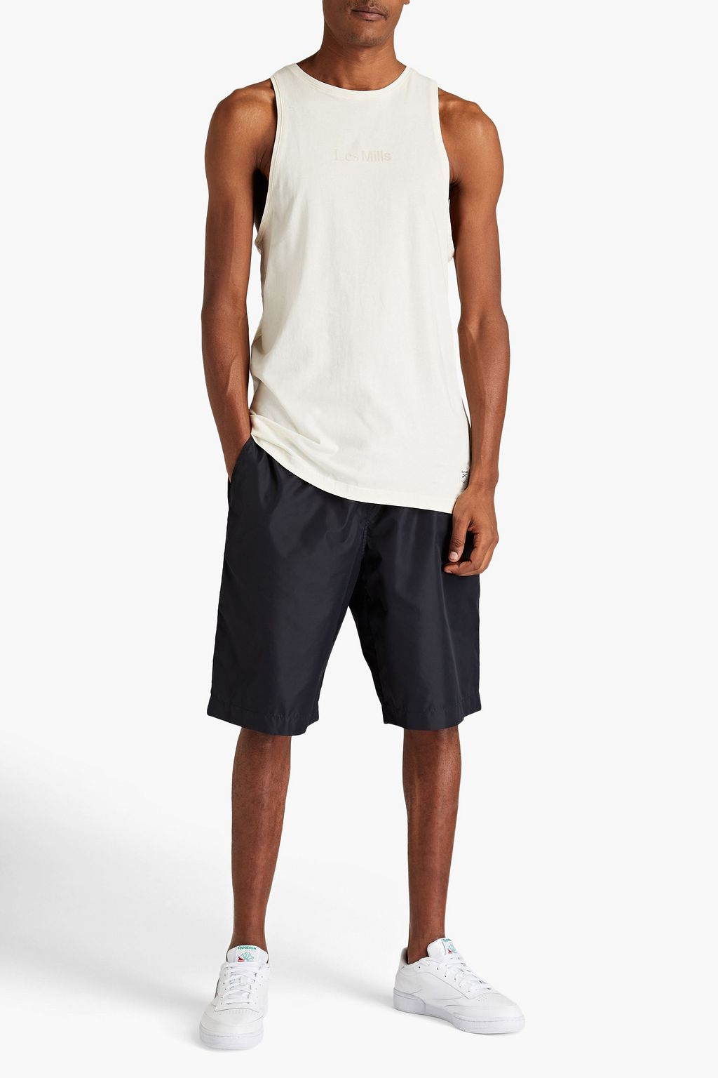 REEBOK X LES MILLS Bedrucktes Tanktop aus Biobaumwoll-Jersey