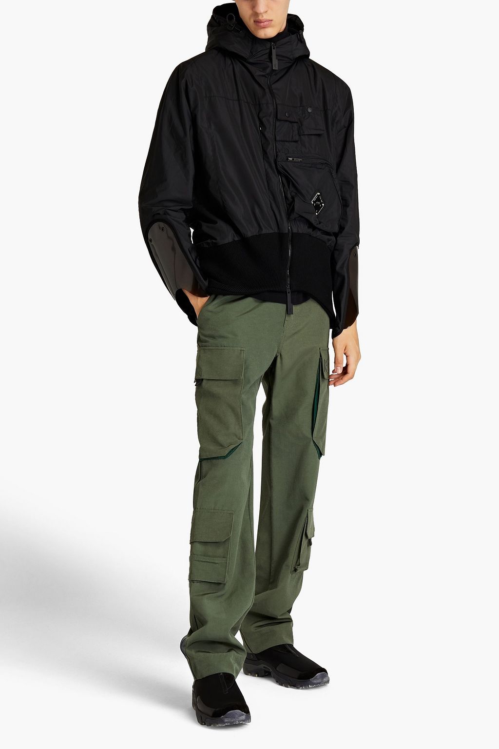 A-COLD-WALL* Knit-paneled shell hooded jacket