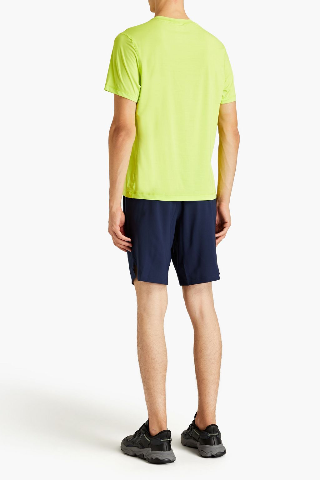 REEBOK X LES MILLS Neonfarbenes T-Shirt aus Stretch-Jersey mit Print