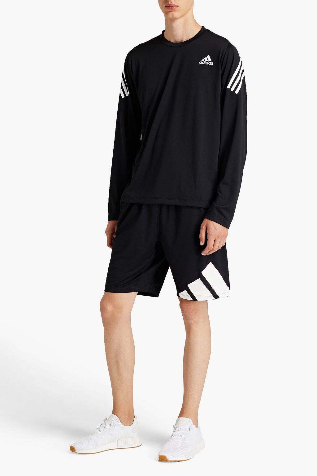ADIDAS Printed stretch-jersey shorts