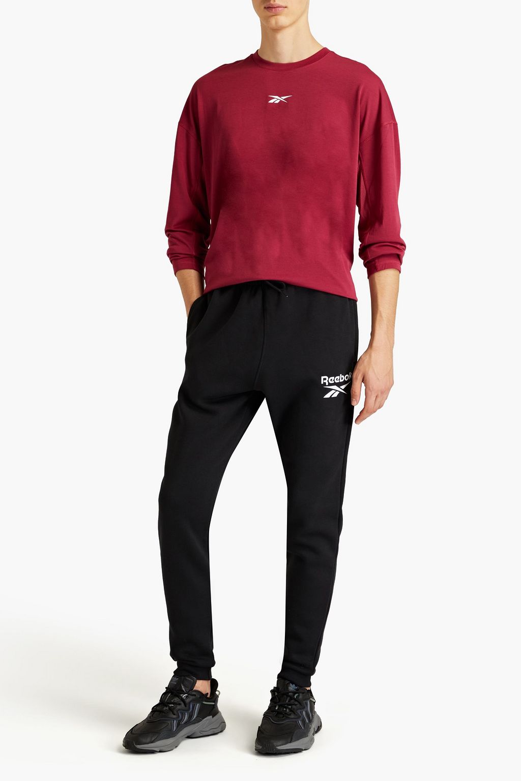 REEBOK X LES MILLS T-Shirt aus Jersey mit Mesh-Einsatz
