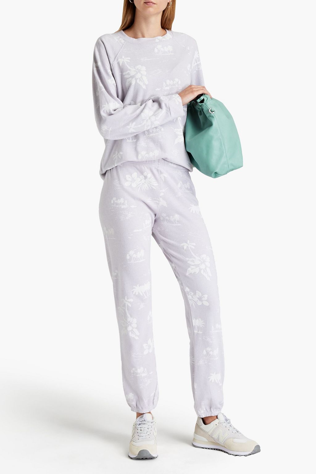 MONROW Printed French terry track pants THE